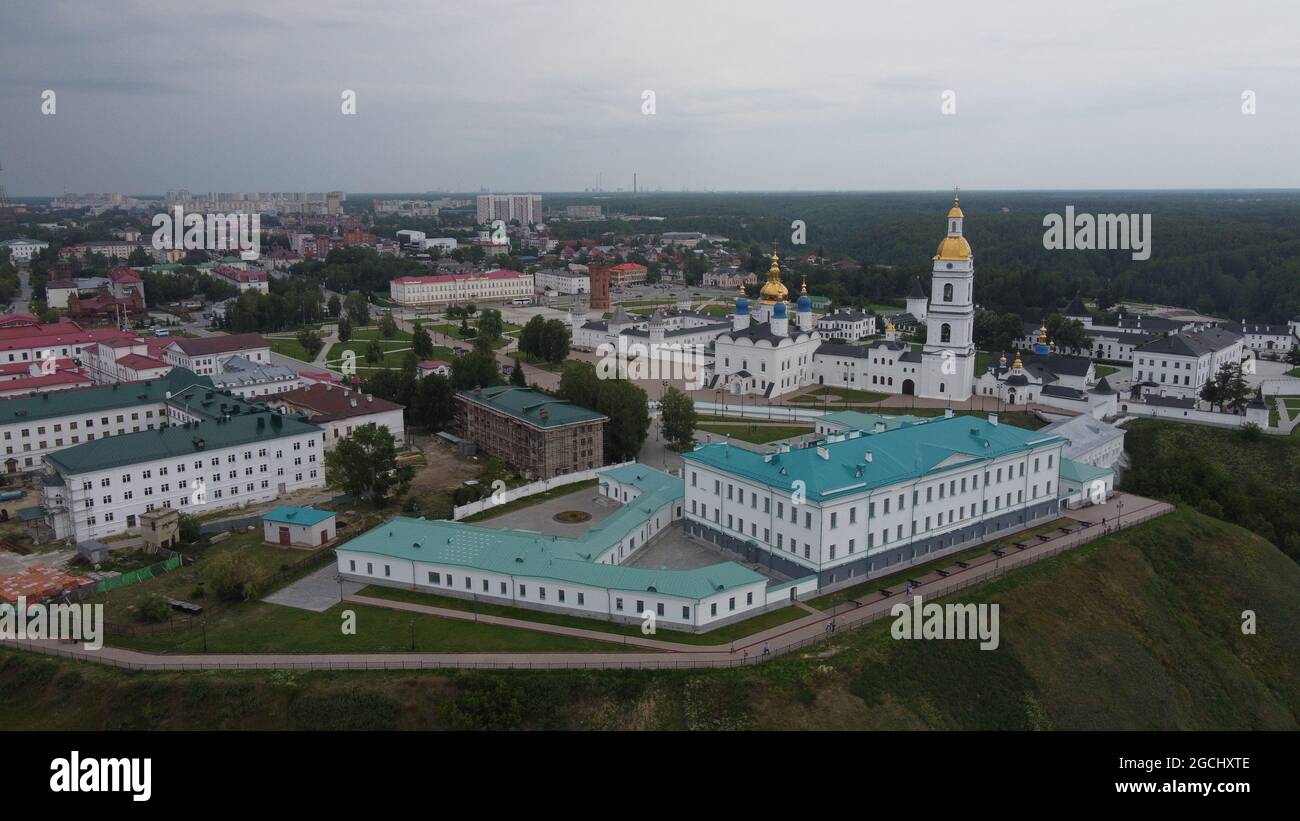 04.10,2021 Russia, Tobolsk: Vista dall'alto del Cremlino di Tobolsk Foto Stock