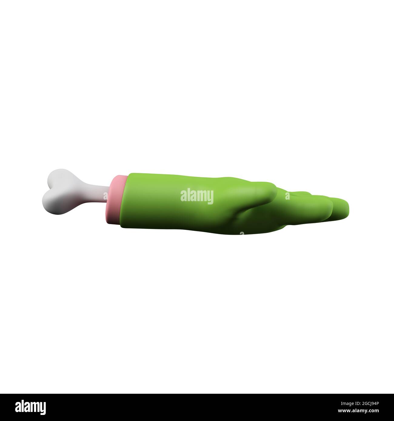 Cartoon creepy halloween mano mostro verde. Rendering 3D Foto Stock