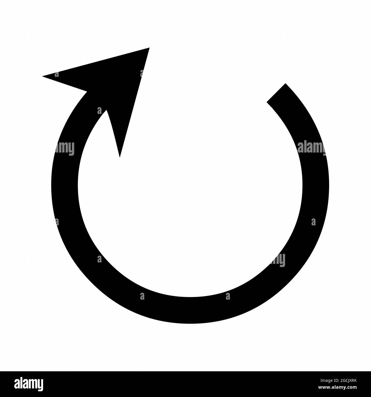 Segno con freccia in senso orario isolato su sfondo bianco Illustrazione Vettoriale