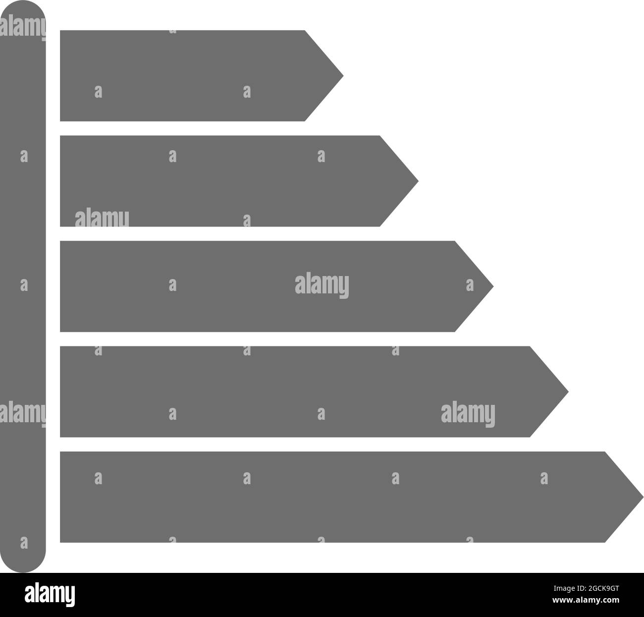 Etichetta energetica per frigorifero, icona grigia delle classi di efficienza energetica. Illustrazione Vettoriale