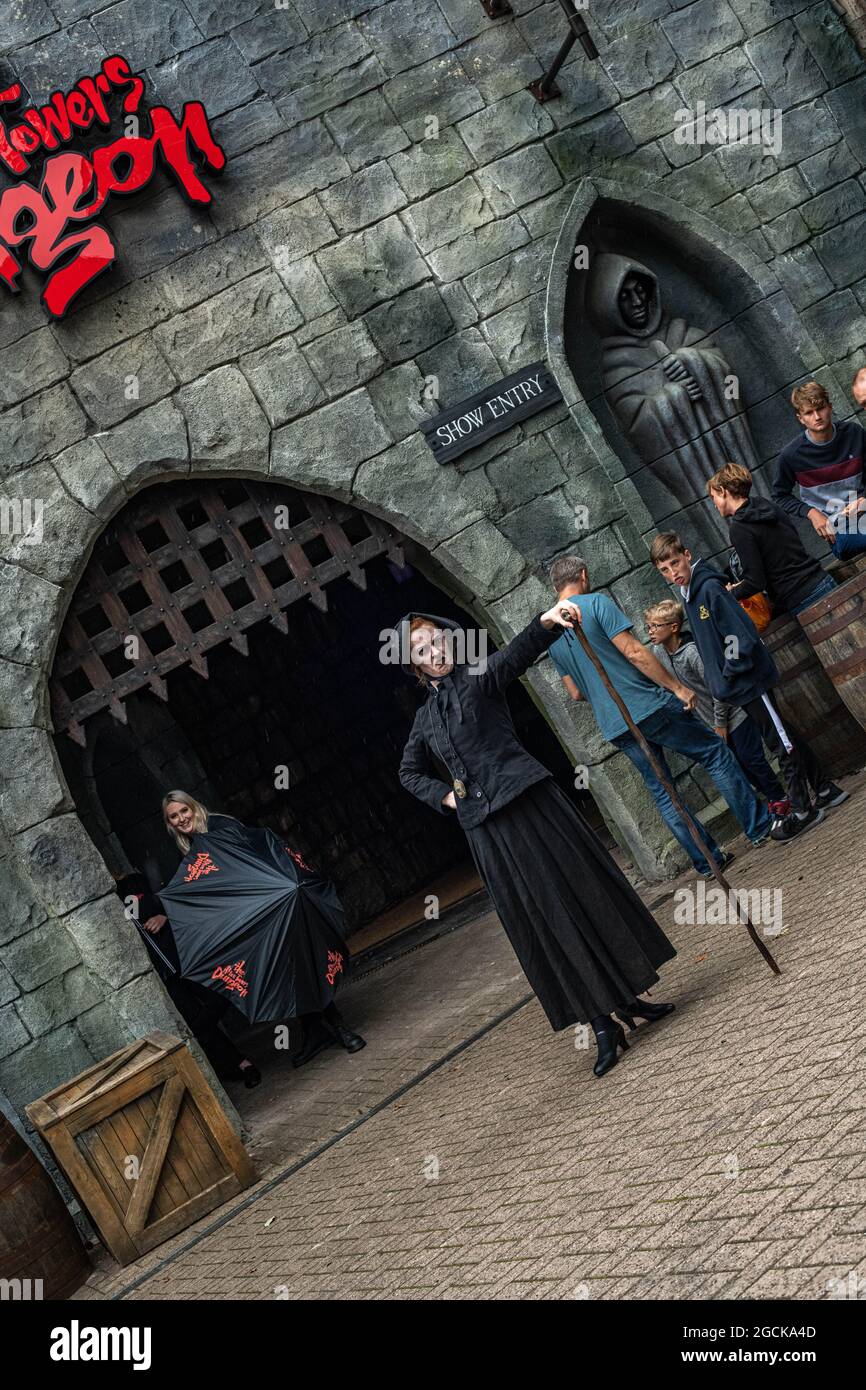 The Alton Towers Dungeons Interactive Attraction Alton Towers Theme Park Staffordshire England Foto Stock