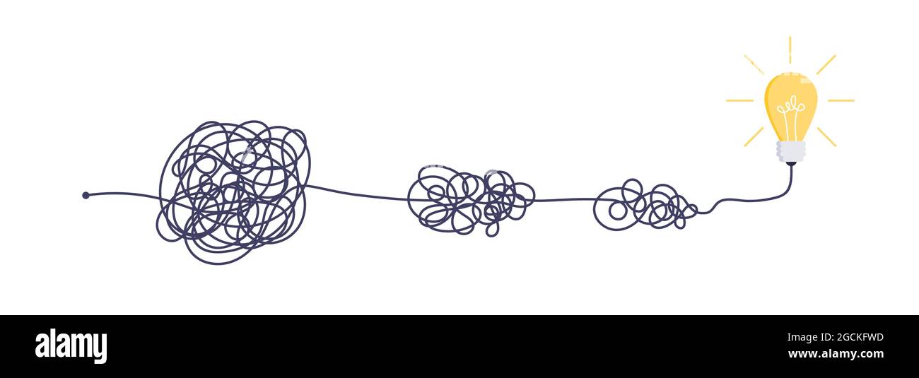 Un modo semplice e complesso dall'inizio all'idea. Caos semplificazione, risoluzione dei problemi e soluzioni aziendali idea di ricerca concetto vettore illustrazione. Illustrazione Vettoriale Un modo semplice e complesso dall'inizio all'idea. Caos semplificazione, risoluzione dei problemi e soluzioni aziendali idea di ricerca concetto vettore illustrazione. Illustrazione Vettoriale