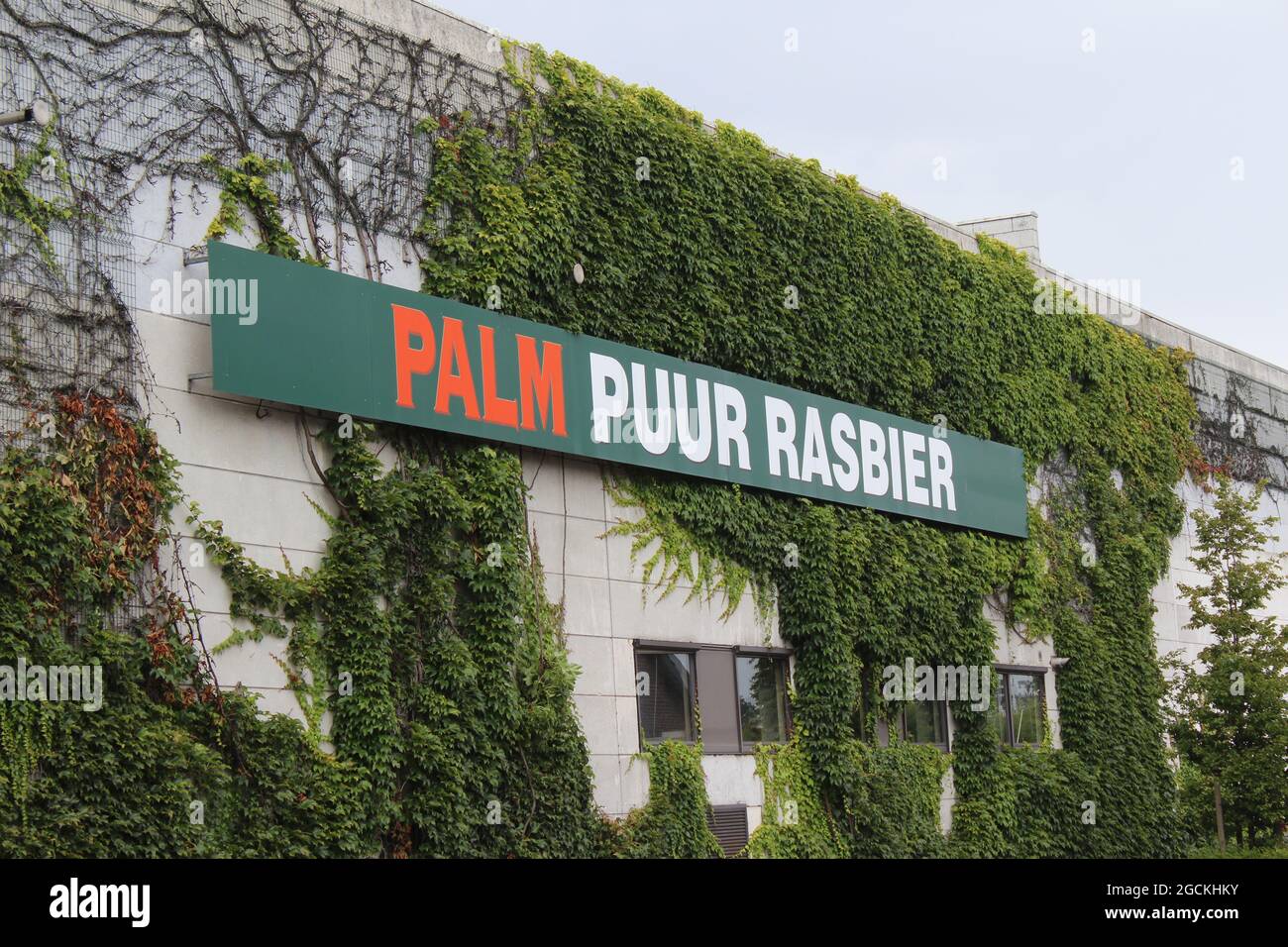 LONDERZEEL, BELGIO, 1 AGOSTO 2021: Vista esterna della fabbrica di birra 'Palm' a Steenhuffel vicino a Londerzeel. 'Palm Belgian Craft Beers' rendono il popolare Pa Foto Stock