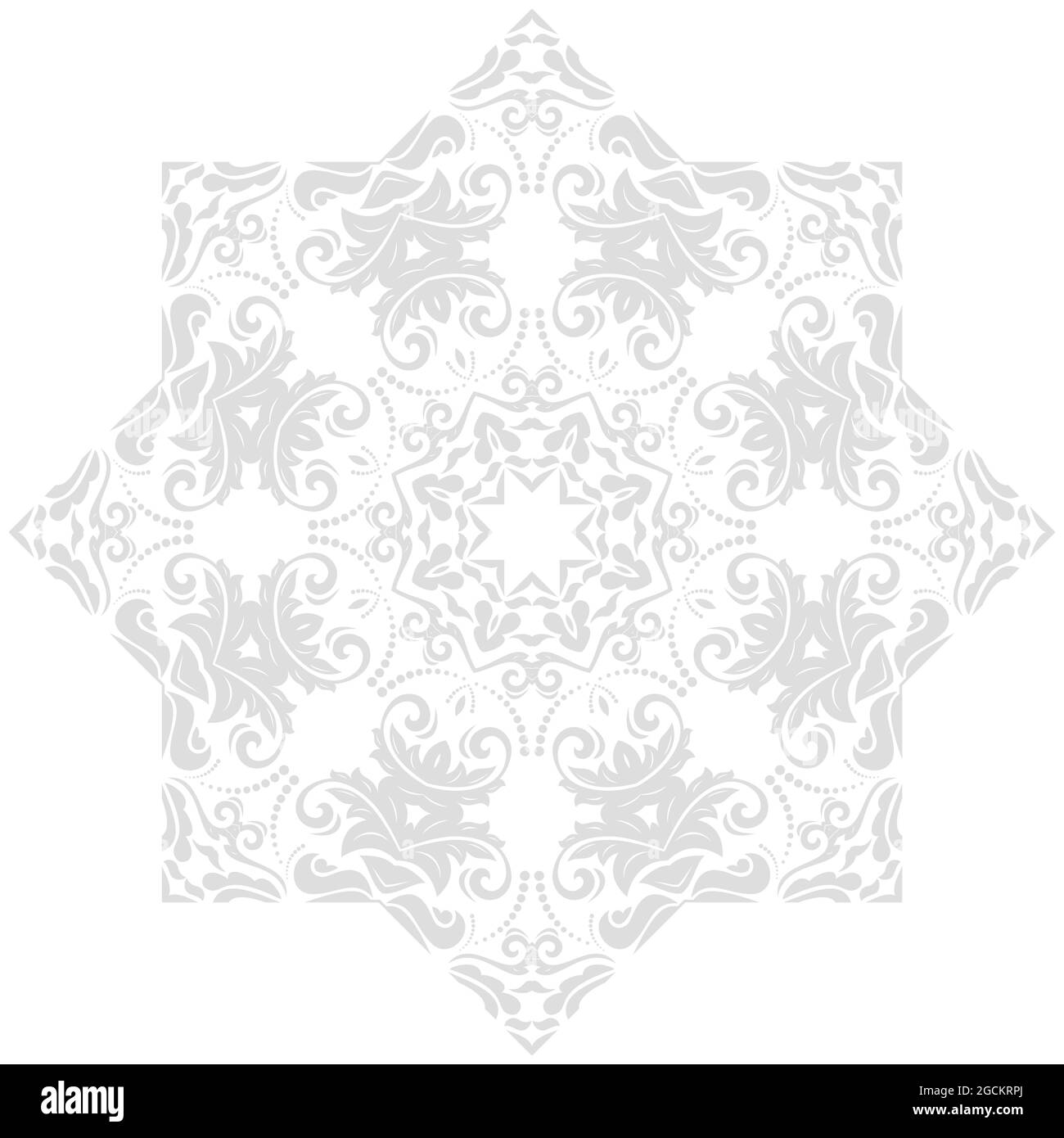 Elegante ornamento vintage con luce rotonda vettoriale in stile classico. Modello tradizionale astratto con elementi orientali. Classico motivo vintage Illustrazione Vettoriale