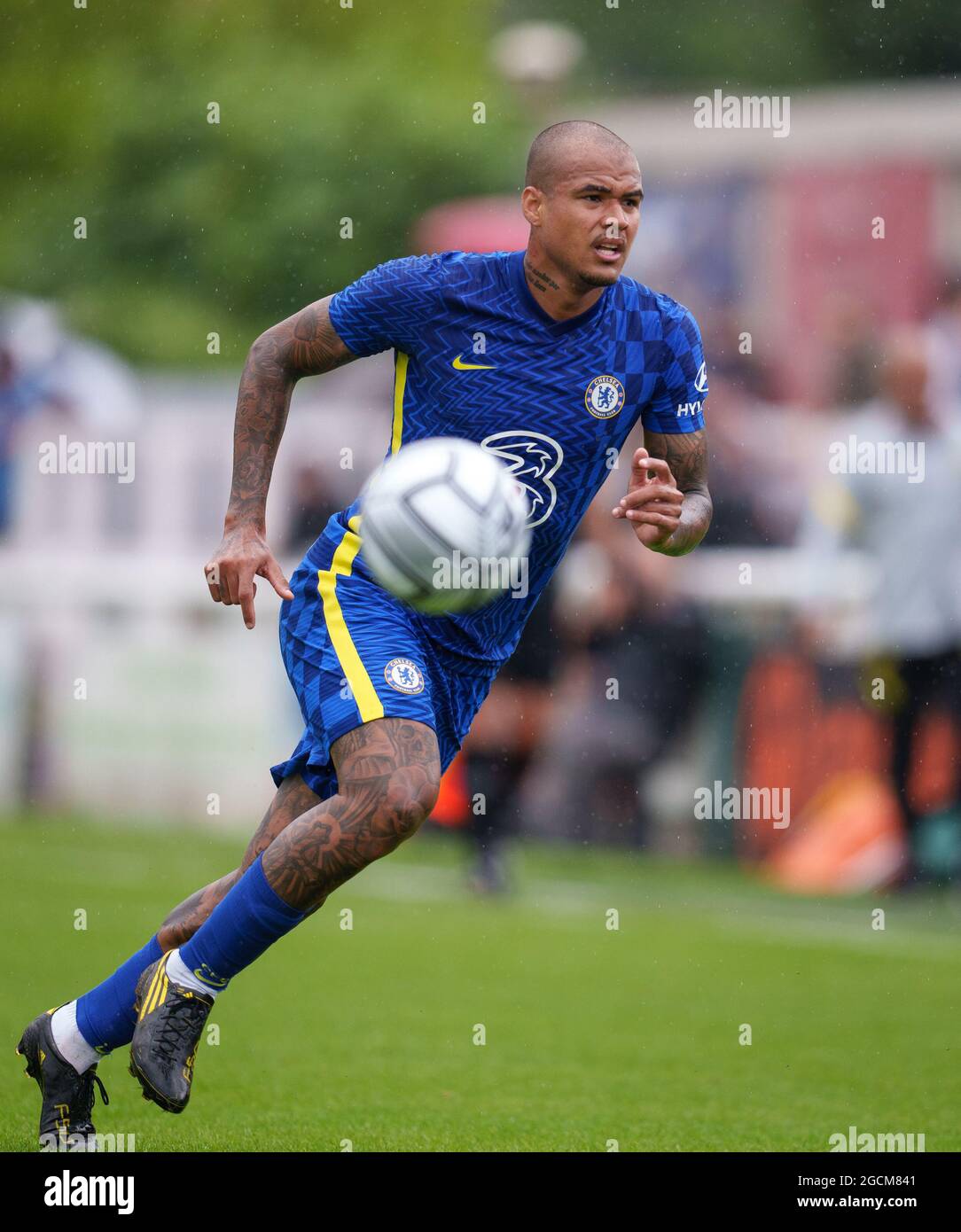 Woking, Regno Unito. 31 luglio 2021. Kenedy of Chelsea U23 durante la partita pre-stagionale 2021/22 tra Woking e Chelsea U23 al Kingfield Stadium di Woking, Inghilterra, il 31 luglio 2021. Foto di Andy Rowland. Credit: Prime Media Images/Alamy Live News Foto Stock