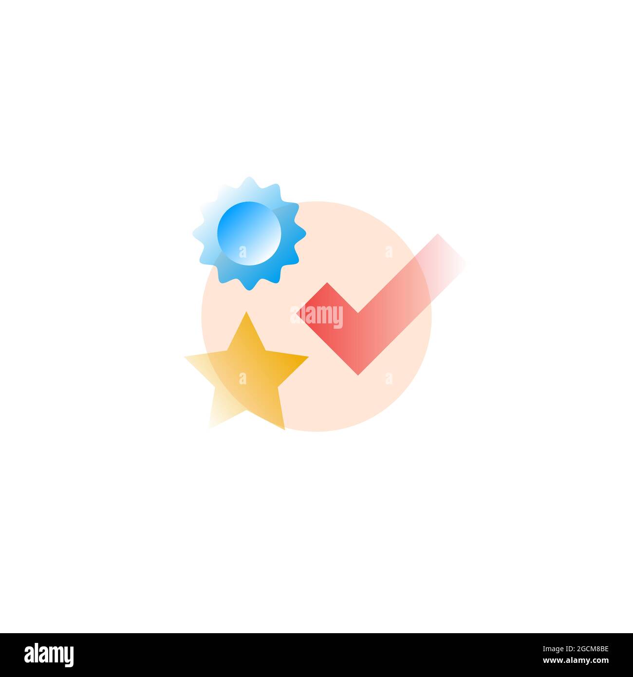 Fatto. Icona vettore in stile gradiente. Illustrazione modificabile Illustrazione Vettoriale