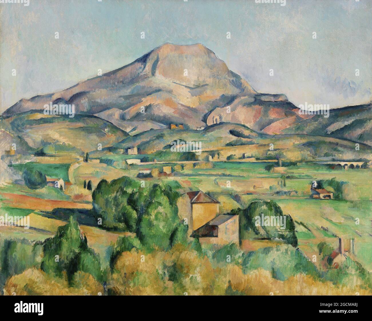 Famoso dipinto ad olio, Mont Sainte-Victoire (la Montagne Sainte-Victoire) (ca. 1892-1895) di Paul Cézanne Foto Stock