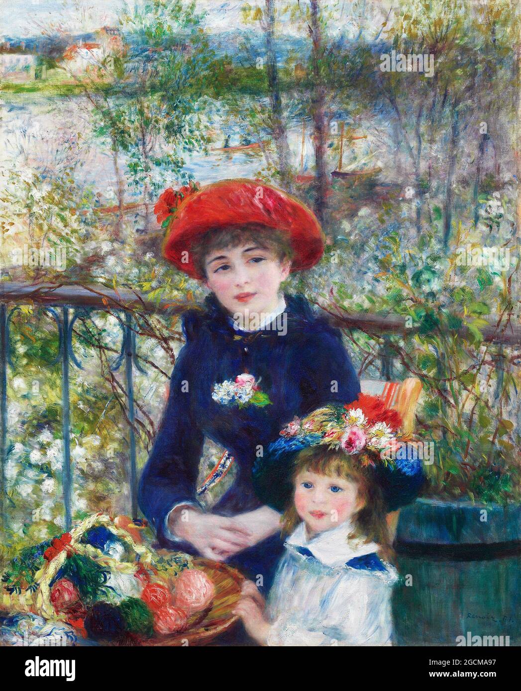 Famoso dipinto, due Sorelle (sulla Terrazza) (1881) di Pierre-Auguste Renoir Foto Stock