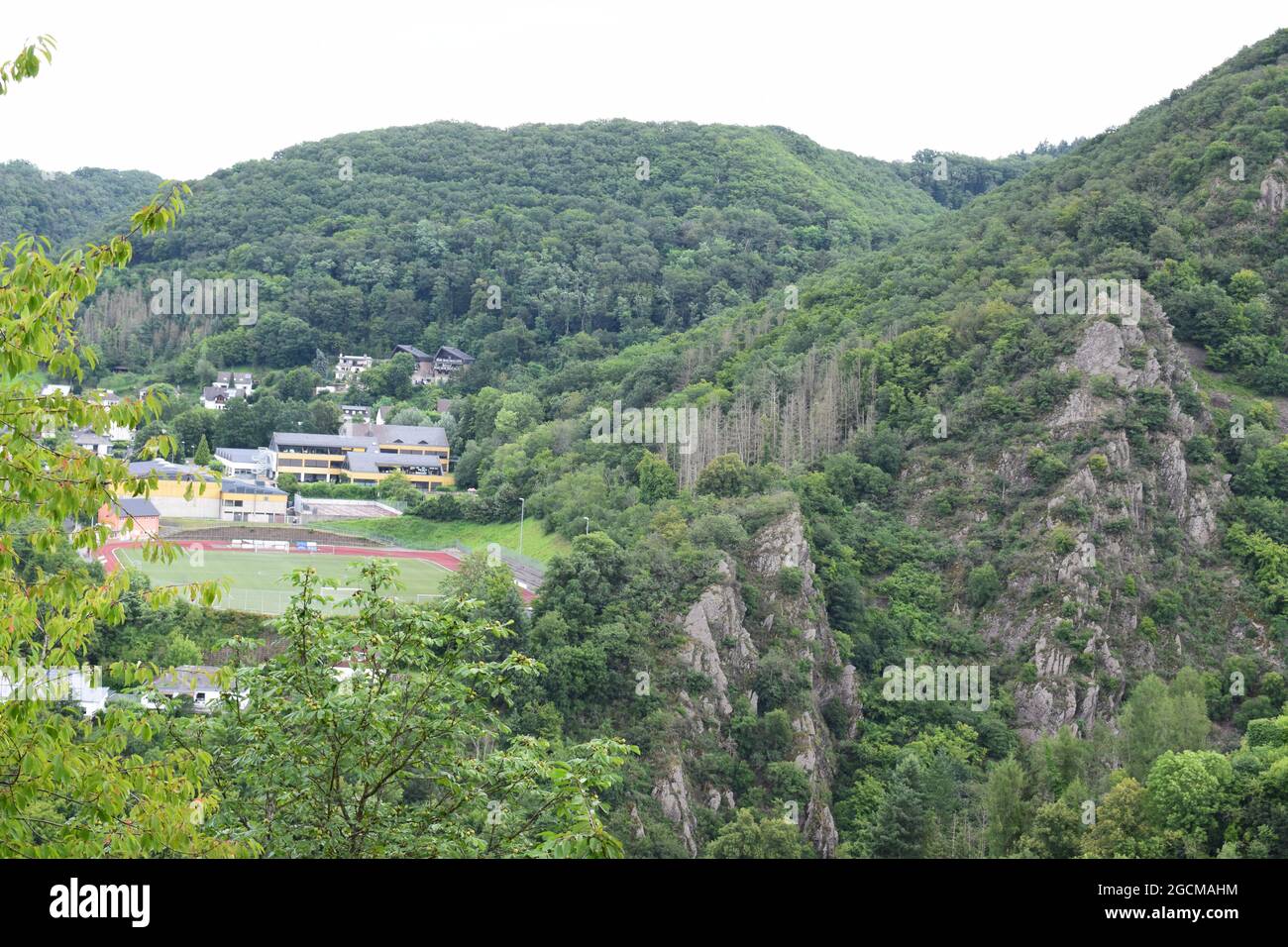 Campo di calcio a Treis-Karden Foto Stock