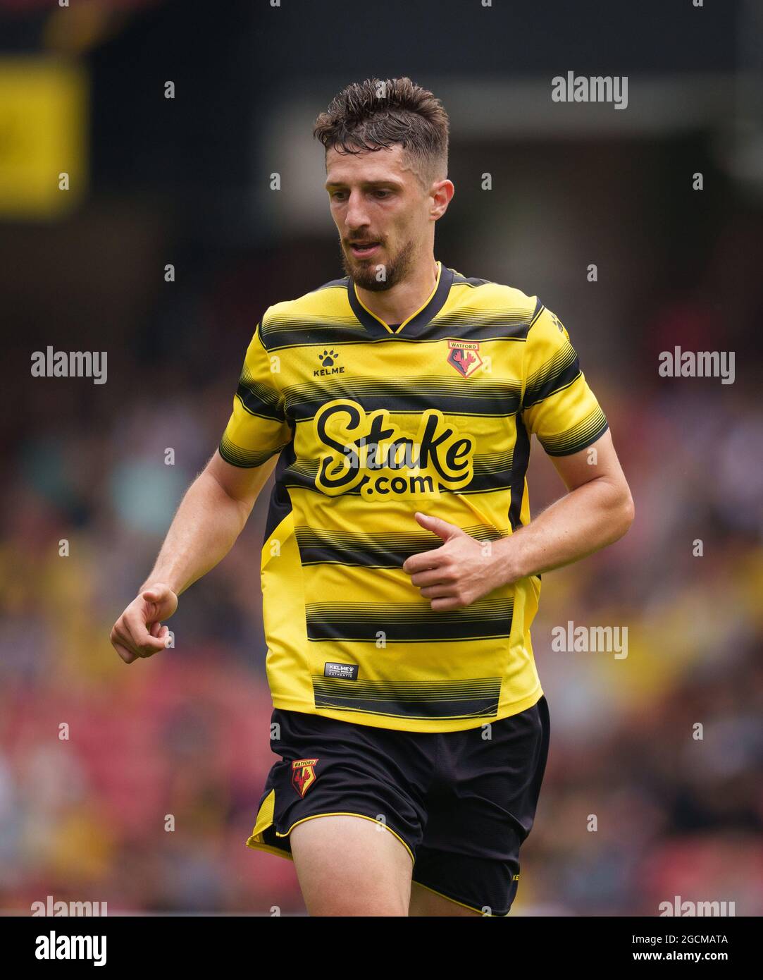 Watford, Regno Unito. 24 luglio 2021. Craig Cathcart di Watford durante la partita pre-stagione 2021/22 tra Watford e West Bromwich Albion a Vicarage Road, Watford, Inghilterra, il 24 luglio 2021. Foto di Andy Rowland. Credit: Prime Media Images/Alamy Live News Foto Stock