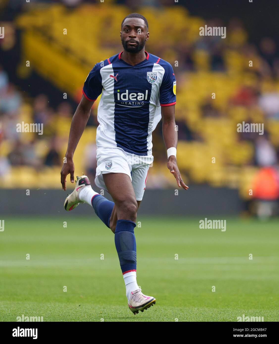 Watford, Regno Unito. 24 luglio 2021. Semi Ajayi del WBA durante la partita pre-stagione 2021/22 tra Watford e West Bromwich Albion a Vicarage Road, Watford, Inghilterra, il 24 luglio 2021. Foto di Andy Rowland. Credit: Prime Media Images/Alamy Live News Foto Stock