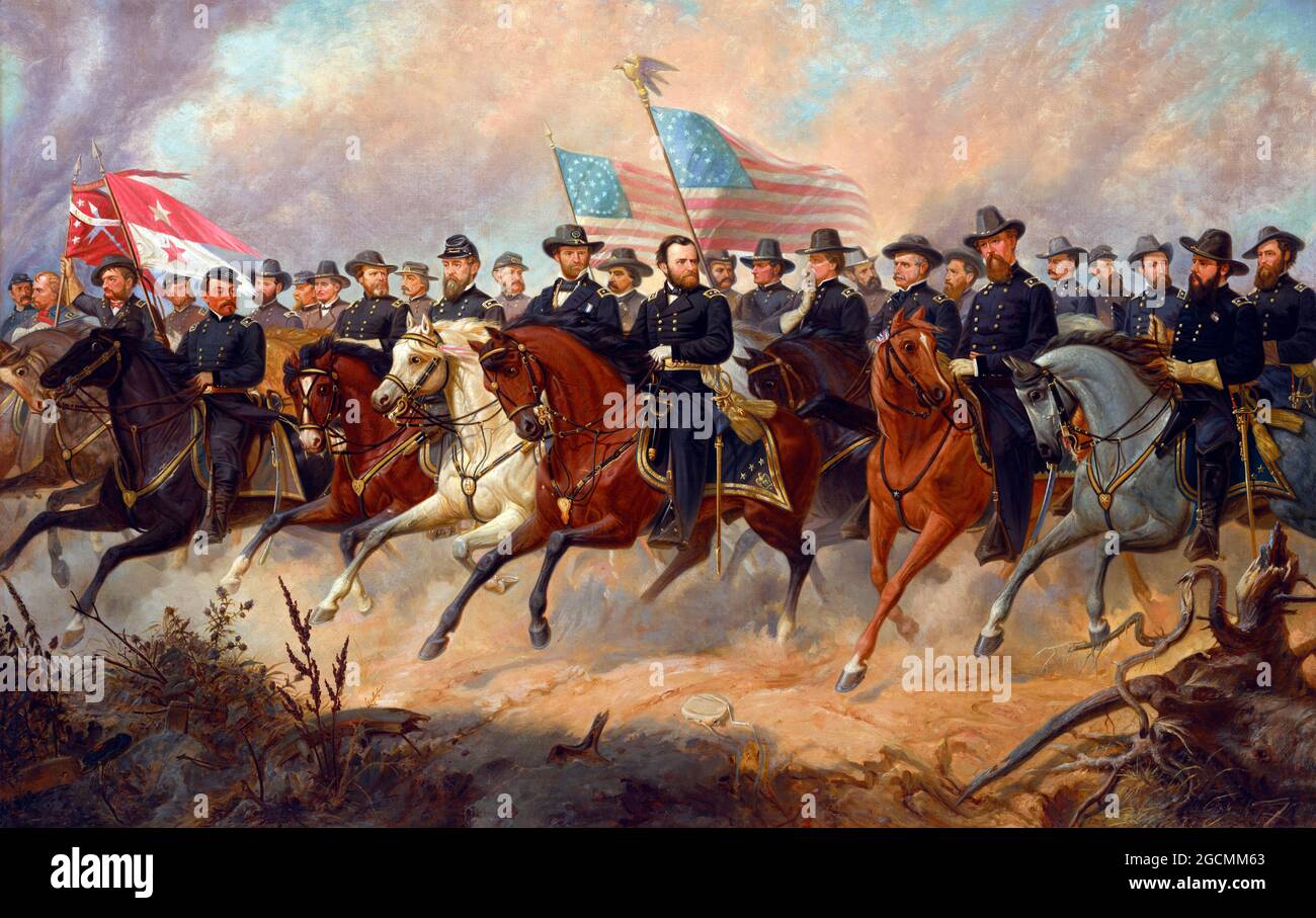 Grant e i suoi generali di Ole Peter Hansen balling (1823-1906), olio su tela, c.. 1865 Foto Stock