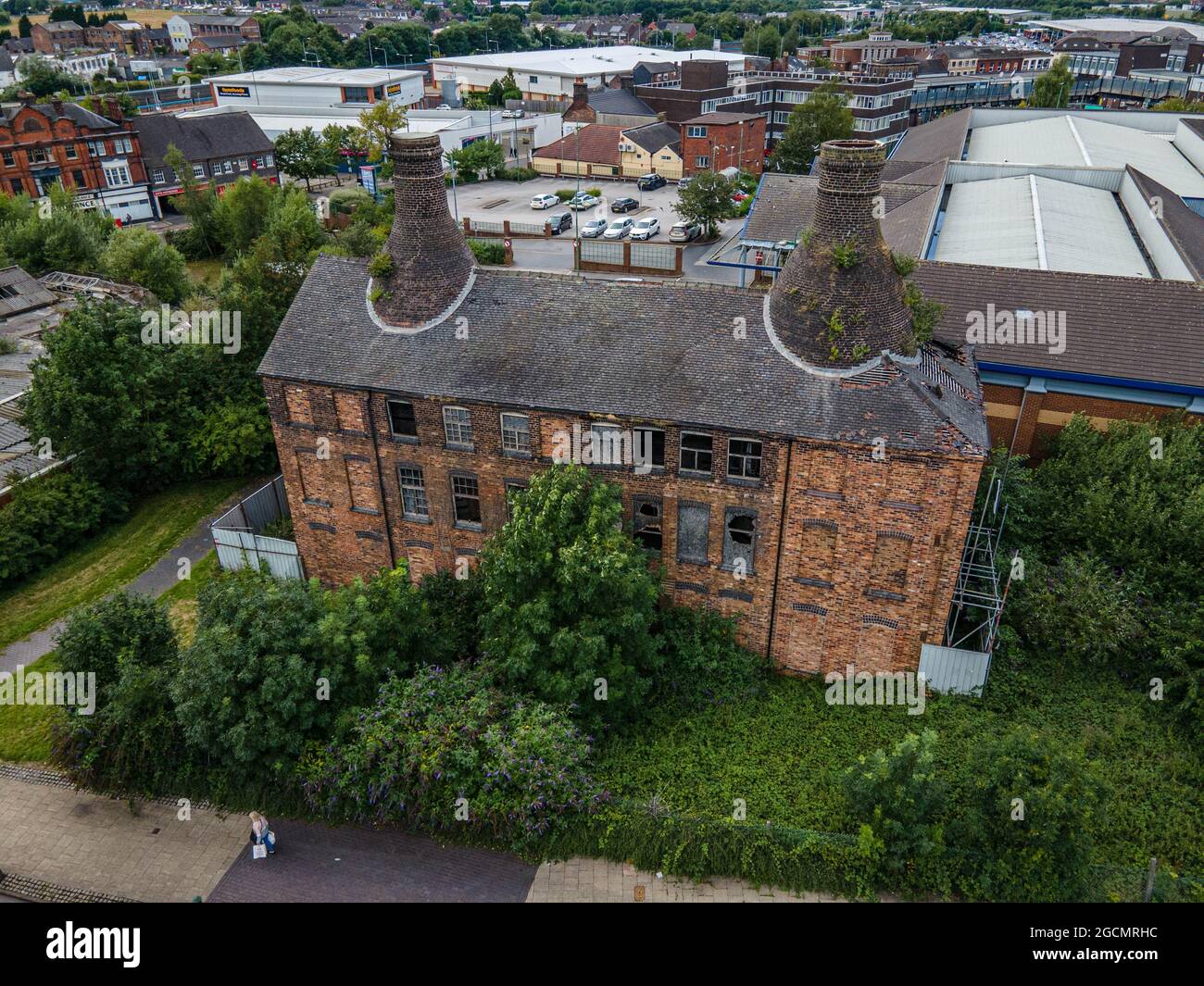 Stoke on Trent Aerial Drone Staffordshire News o immagini di segnalazione Foto Stock