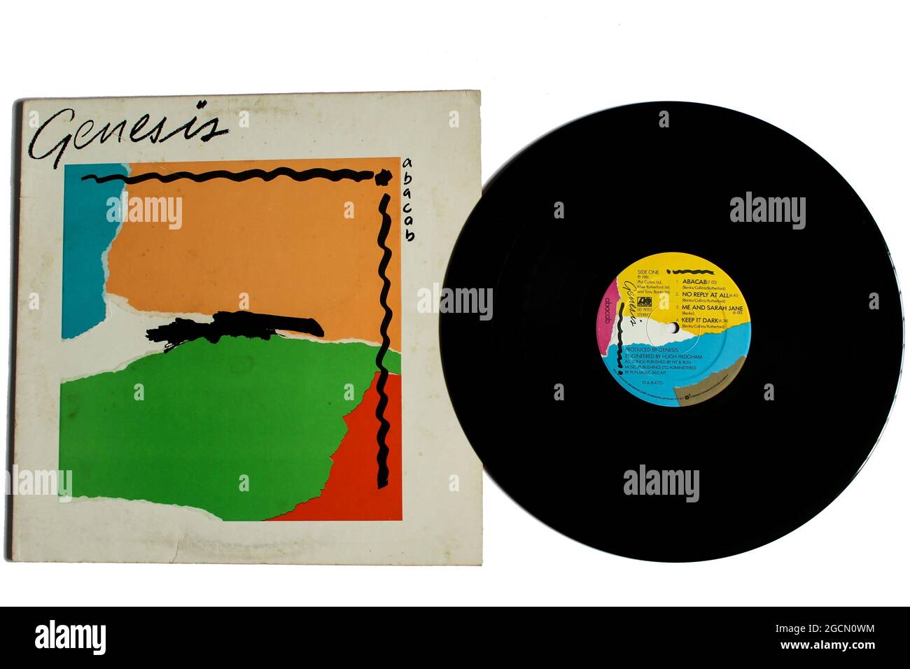 Progressive rock, art rock e pop band Genesis album musicale su disco LP con dischi in vinile. Intitolato: Copertina dell'album Abacab, rock band inglese Foto Stock