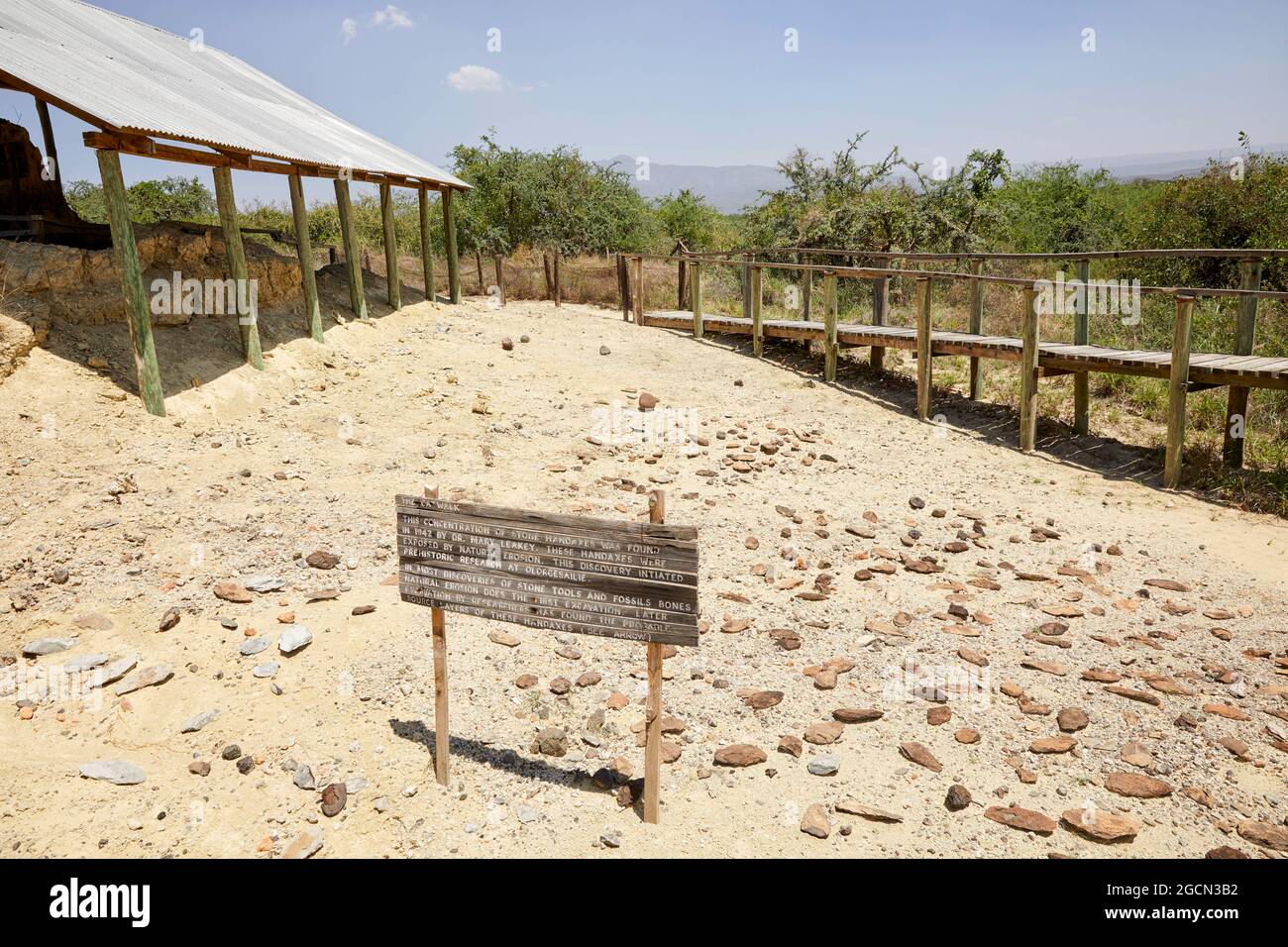 Handaxes a Olorgesailie sito preistorico in Kenya Africa Foto Stock