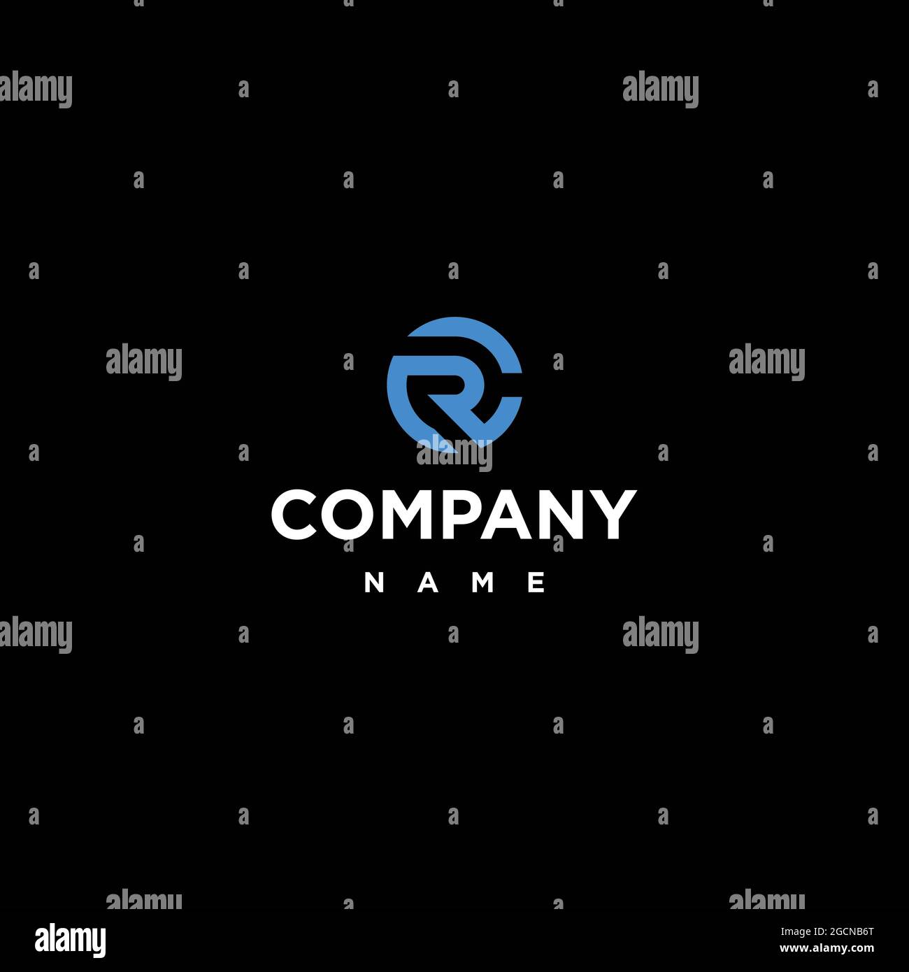 COMBINAZIONE DI LOGO CON LETTERE R E C. Foto Stock