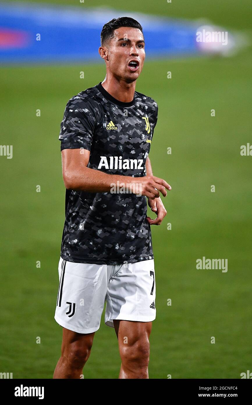 Cristiano Ronaldo di Juventus durante il riscaldamento della pre-partita  Foto stock - Alamy