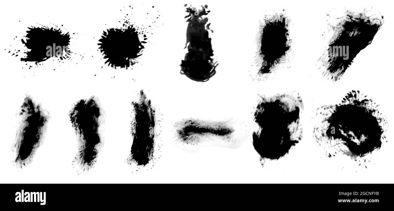 Astratto bello set pennelli sfondo. Texture grunge vernice Foto Stock