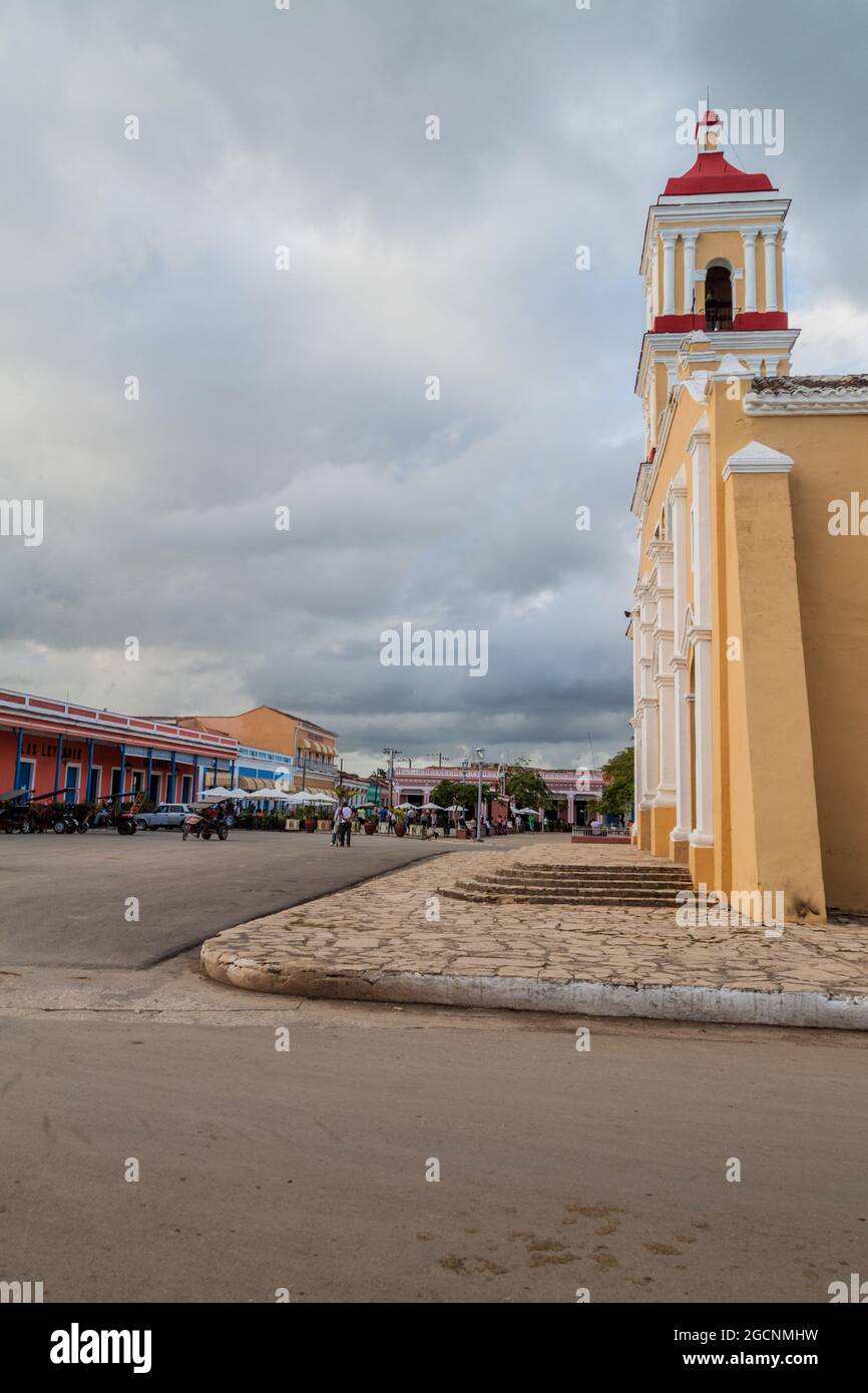 REMEDIOS, CUBA - FEB 12, 2016: San Juan Bautista chiesa a Remedios Cuba Foto Stock