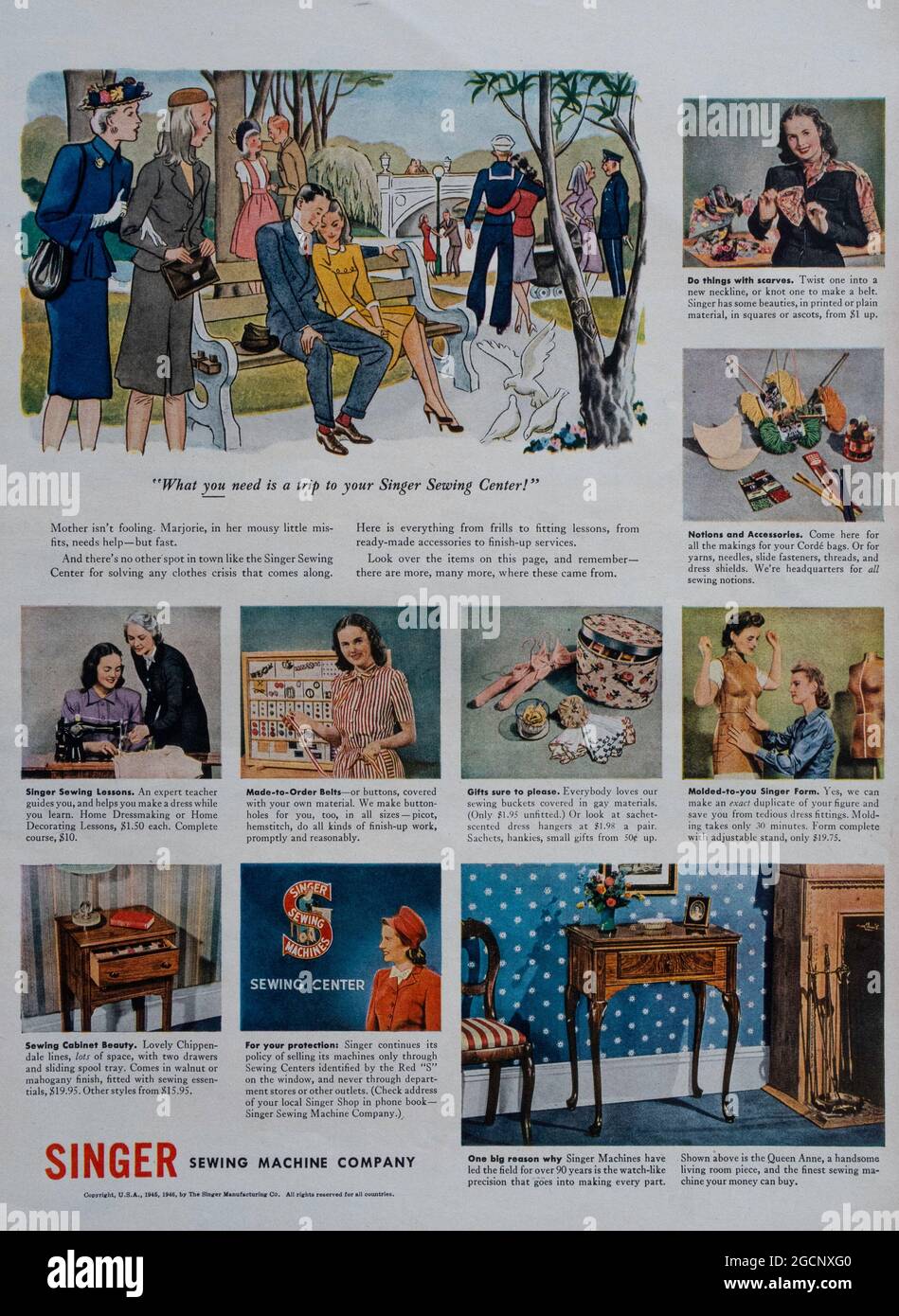 Pubblicità di Vintage Life Magazine, numero del 10 giugno 1946, Stati Uniti d'America Foto Stock