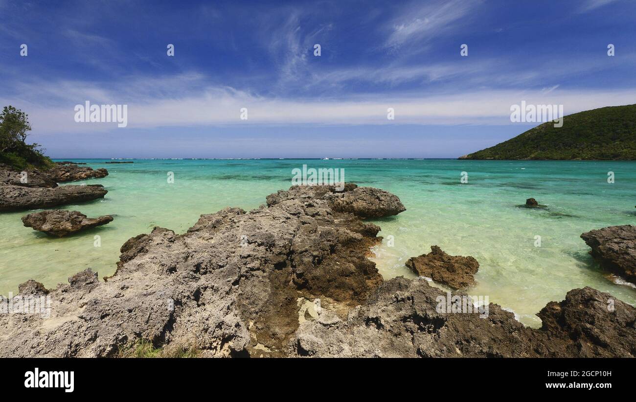spiaggia rocciosa sull'isola di lord howe Foto Stock