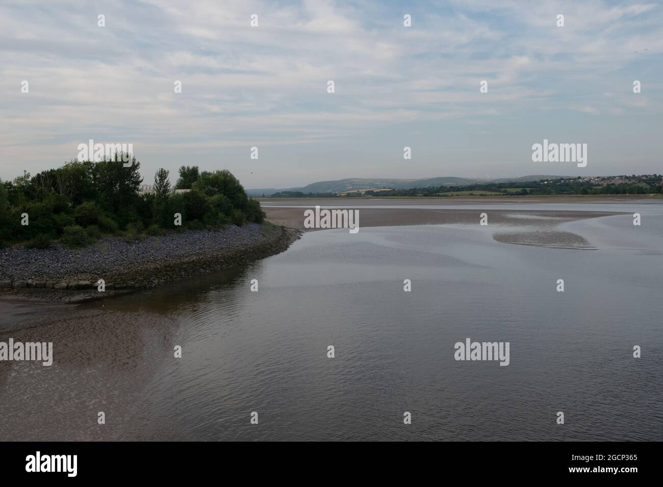 L'estuario del fiume Loughor, Galles, Regno Unito Foto Stock