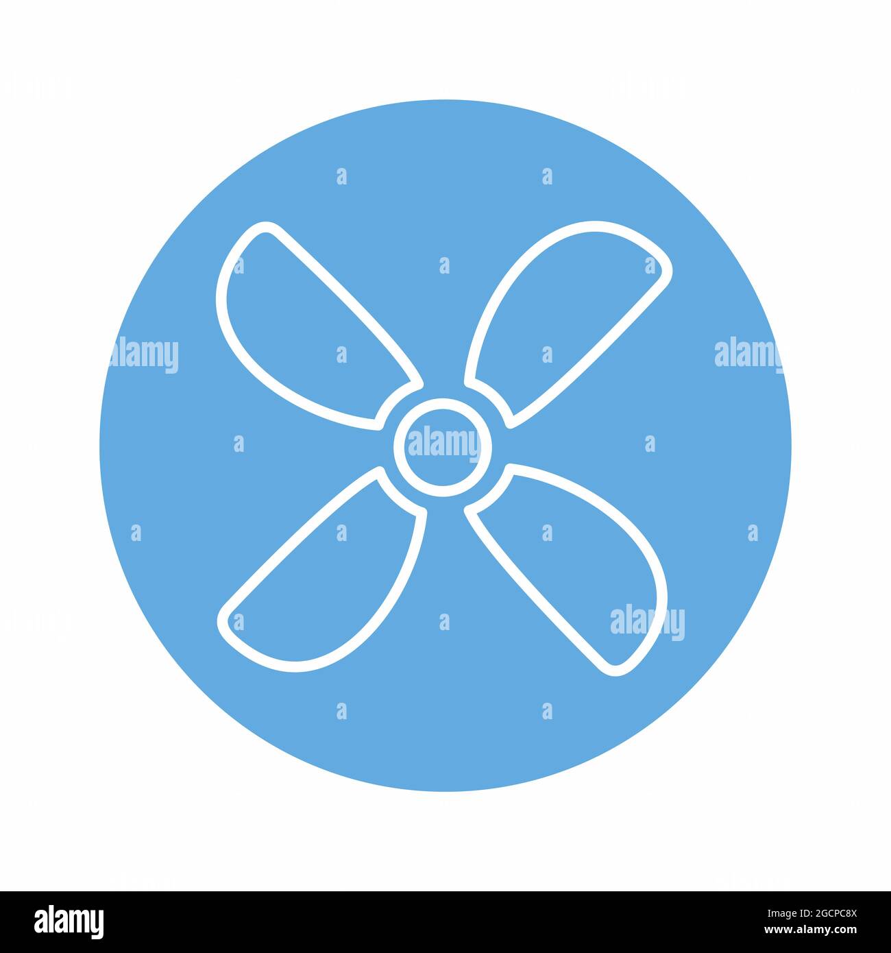 Vector Graphic of Fan - Blue Monocromo Style - illustrazione semplice. Tratto modificabile. Modello di disegno vettoriale.stile di contorno design.illus grafico vettoriale Illustrazione Vettoriale