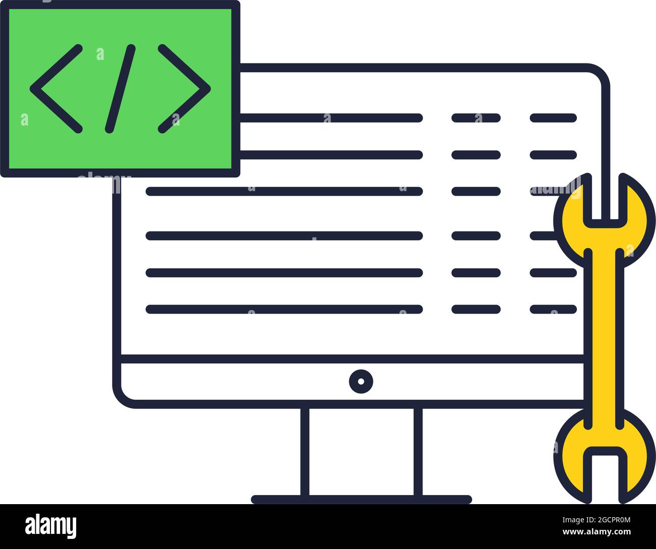 Icona flat vettoriale back-end per lo sviluppo Web Illustrazione Vettoriale