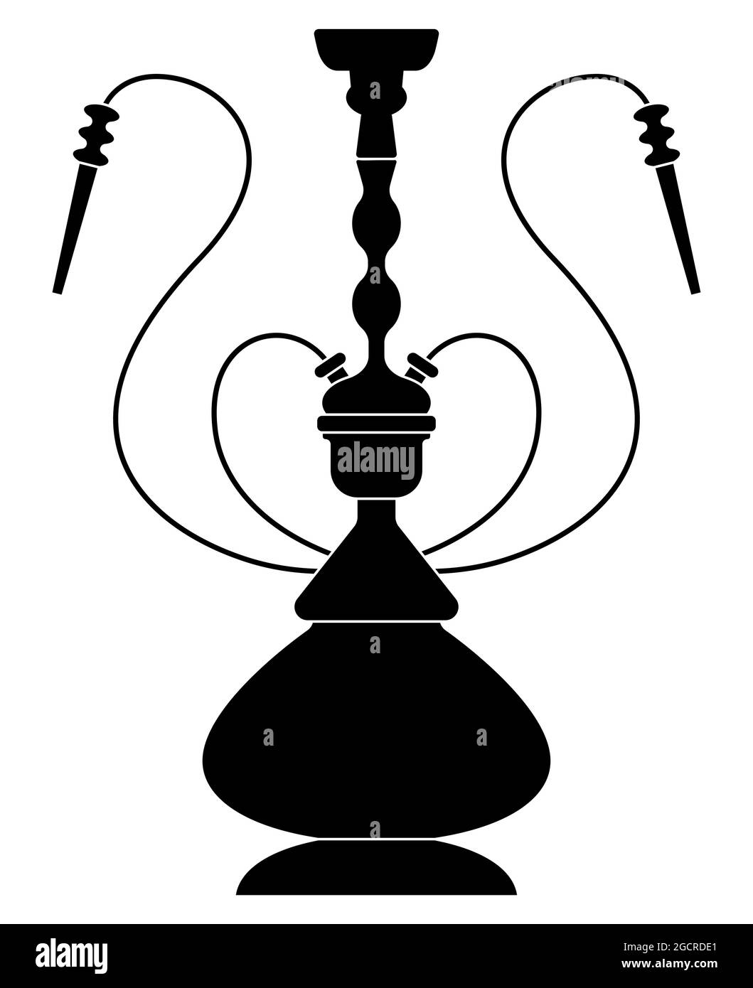 Icona Hookah. Apparecchio per fumare con fumo profumato. Illustrazione Vettoriale