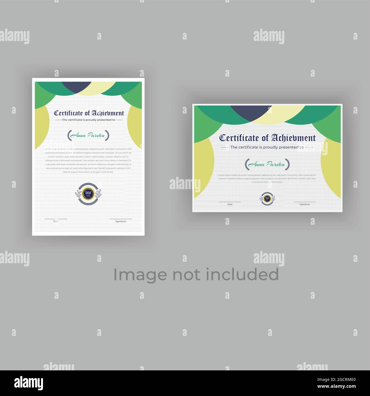 Modello certificato di conseguimento con badge Premium Vector Illustrazione Vettoriale