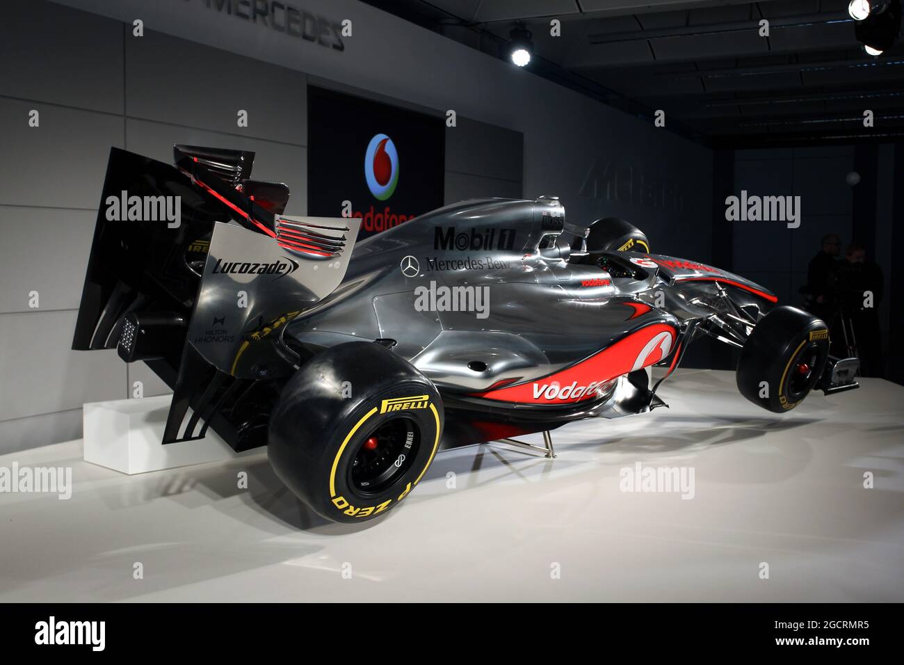 Lancio della McLaren MP4-27, 01 febbraio 2012. McLaren Technology Center, Woking, Regno Unito. Foto Stock