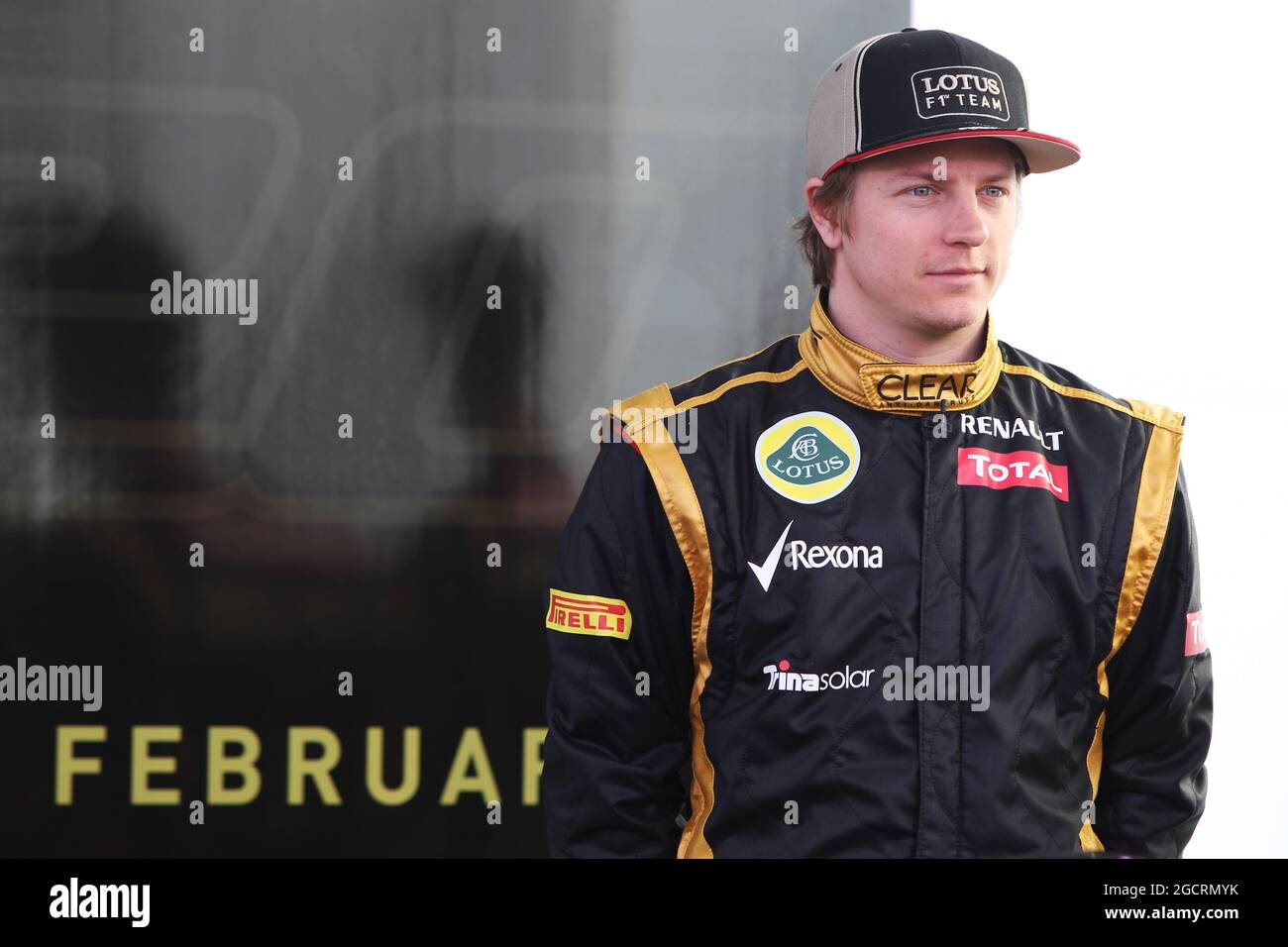 Kimi Raikkonen (fin) Lotus F1 Team . Lancio Lotus E20, Jerez, Spagna. 6 febbraio 2012. Foto Stock