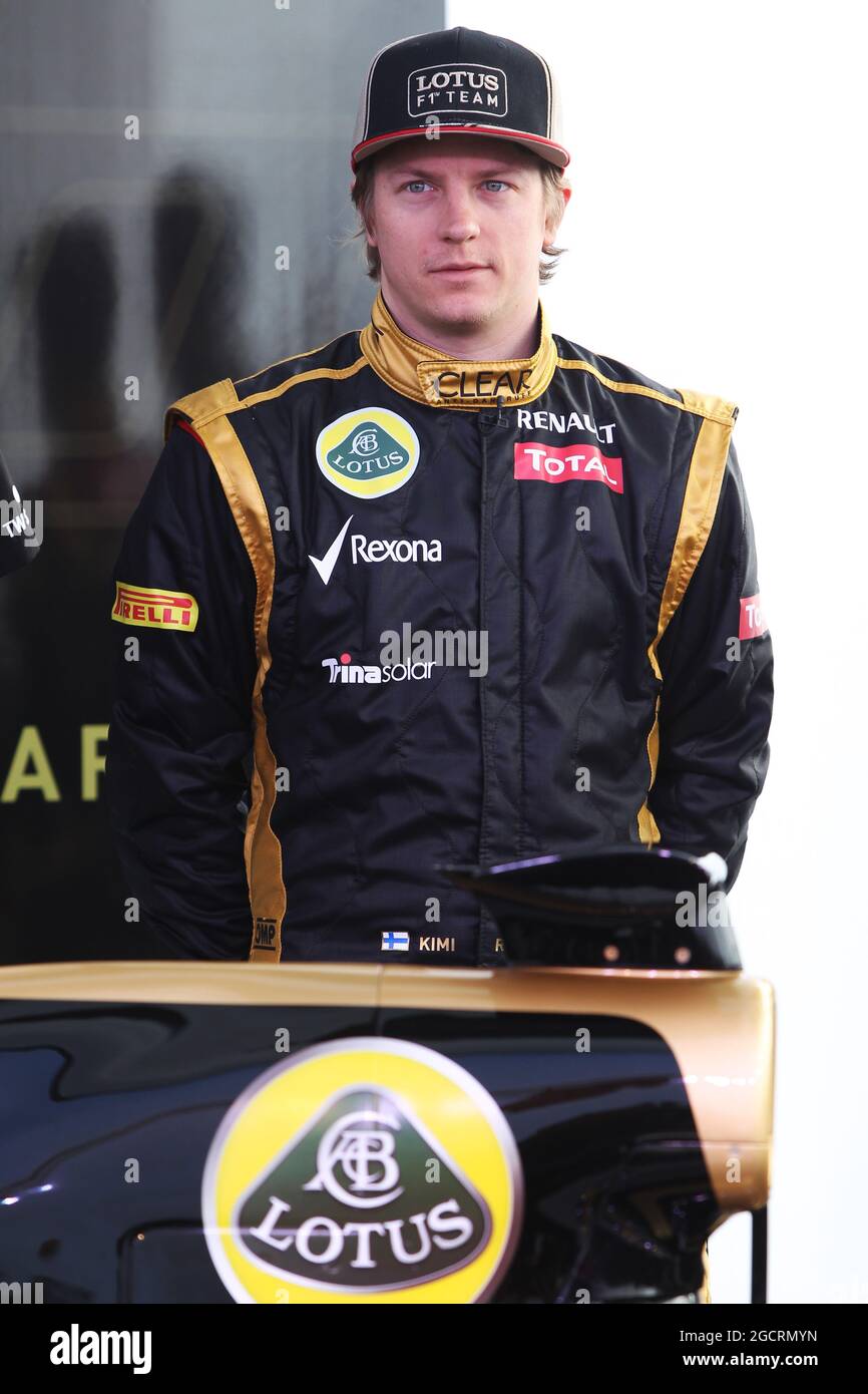 Kimi Raikkonen (fin) Lotus F1 Team . Lancio Lotus E20, Jerez, Spagna. 6 febbraio 2012. Foto Stock