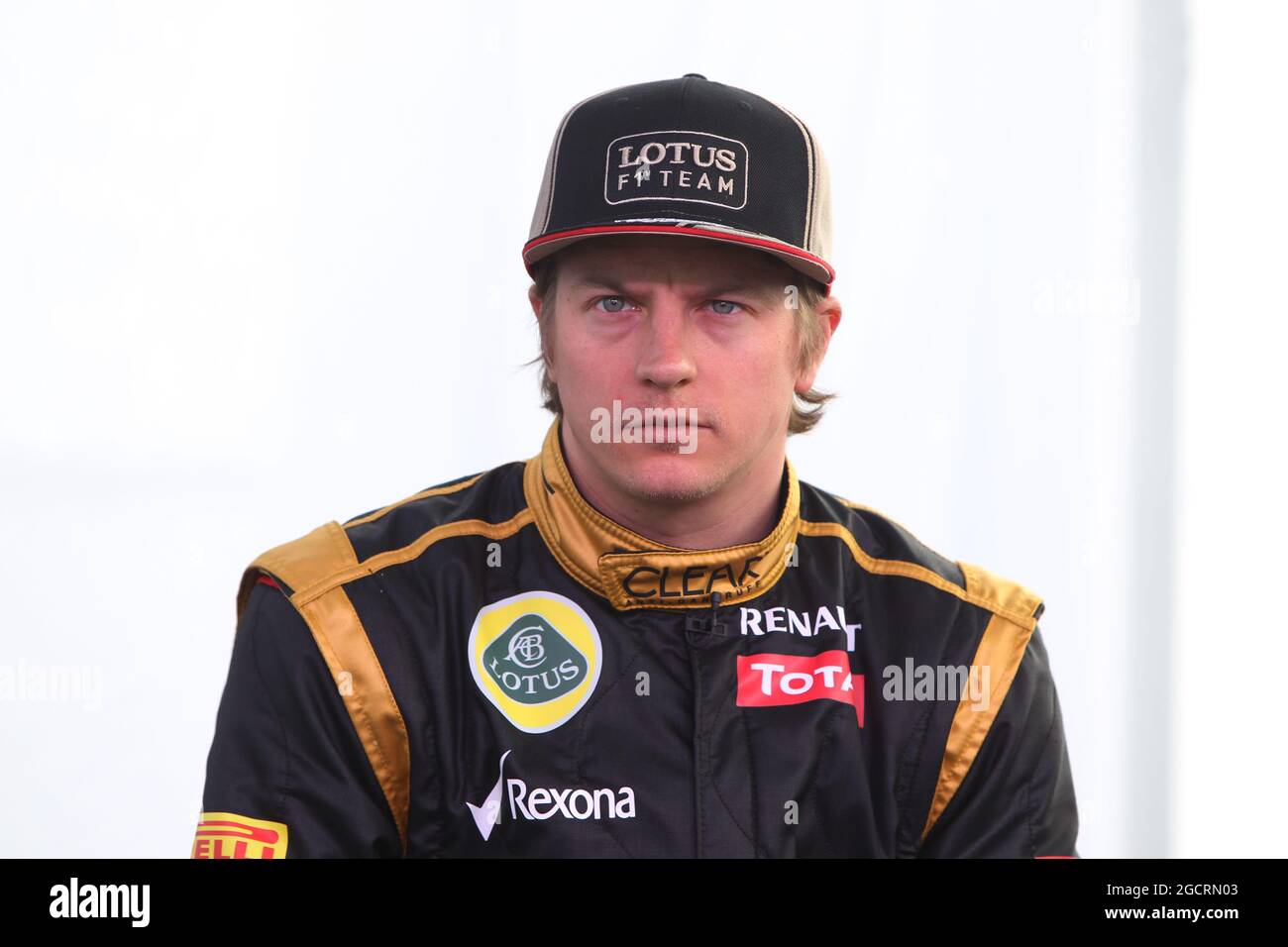 Kimi Raikkonen (fin) Lotus F1 Team. Lancio Lotus E20, Jerez, Spagna. 6 febbraio 2012. Foto Stock