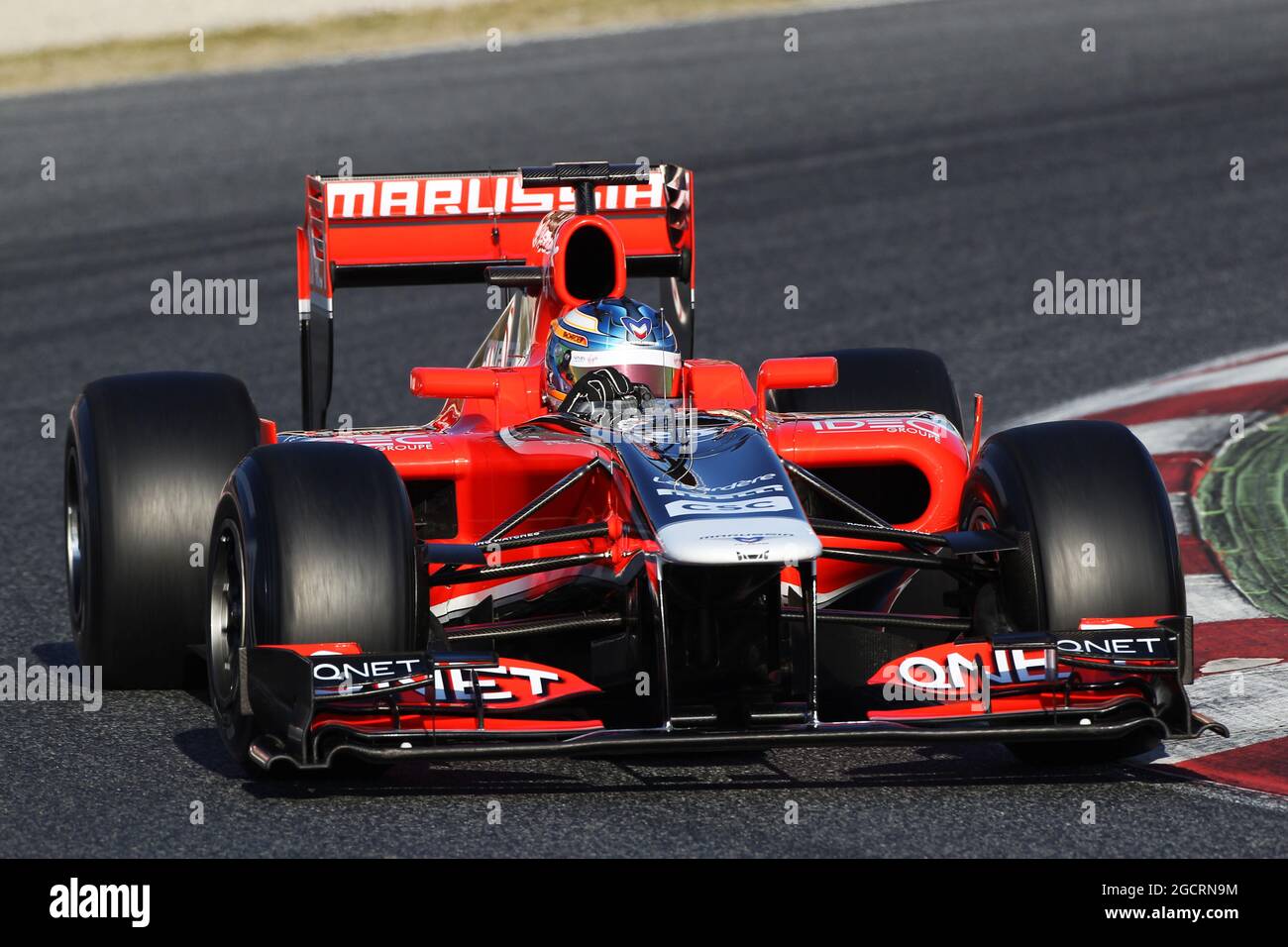 Charles Pic (fra) Marussia F1 Team. Formula uno Testing, Barcellona, Spagna. 21 febbraio 2012. Foto Stock