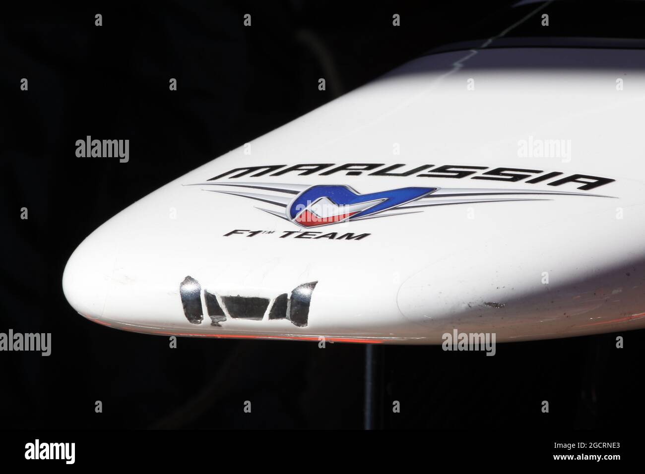Marussia dettaglio. Formula uno Testing, Barcellona, Spagna. 22 febbraio 2012. Foto Stock
