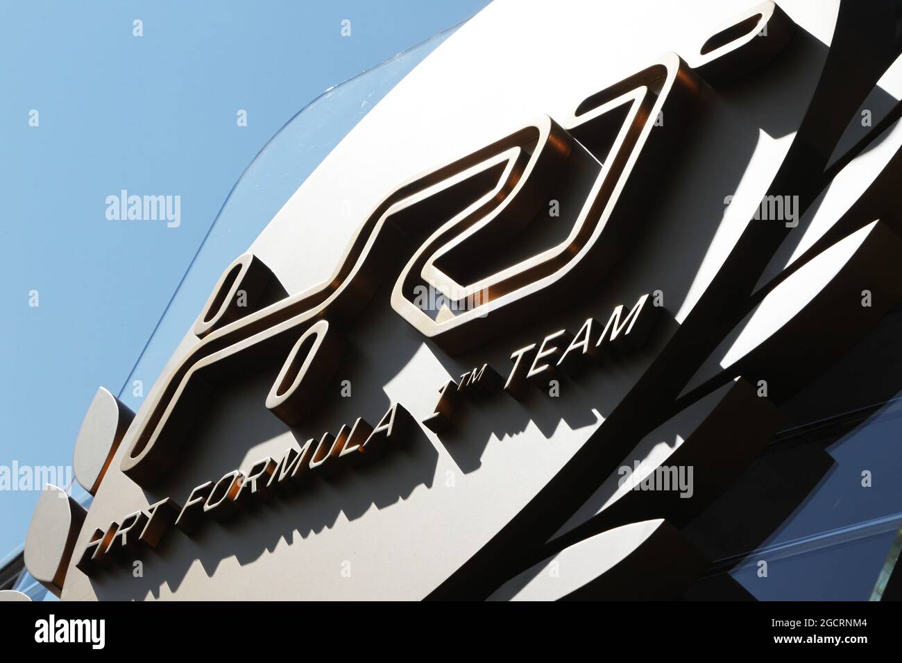 Logo HRT. Formula uno Testing, Barcellona, Spagna. 1 marzo 2012. Foto Stock