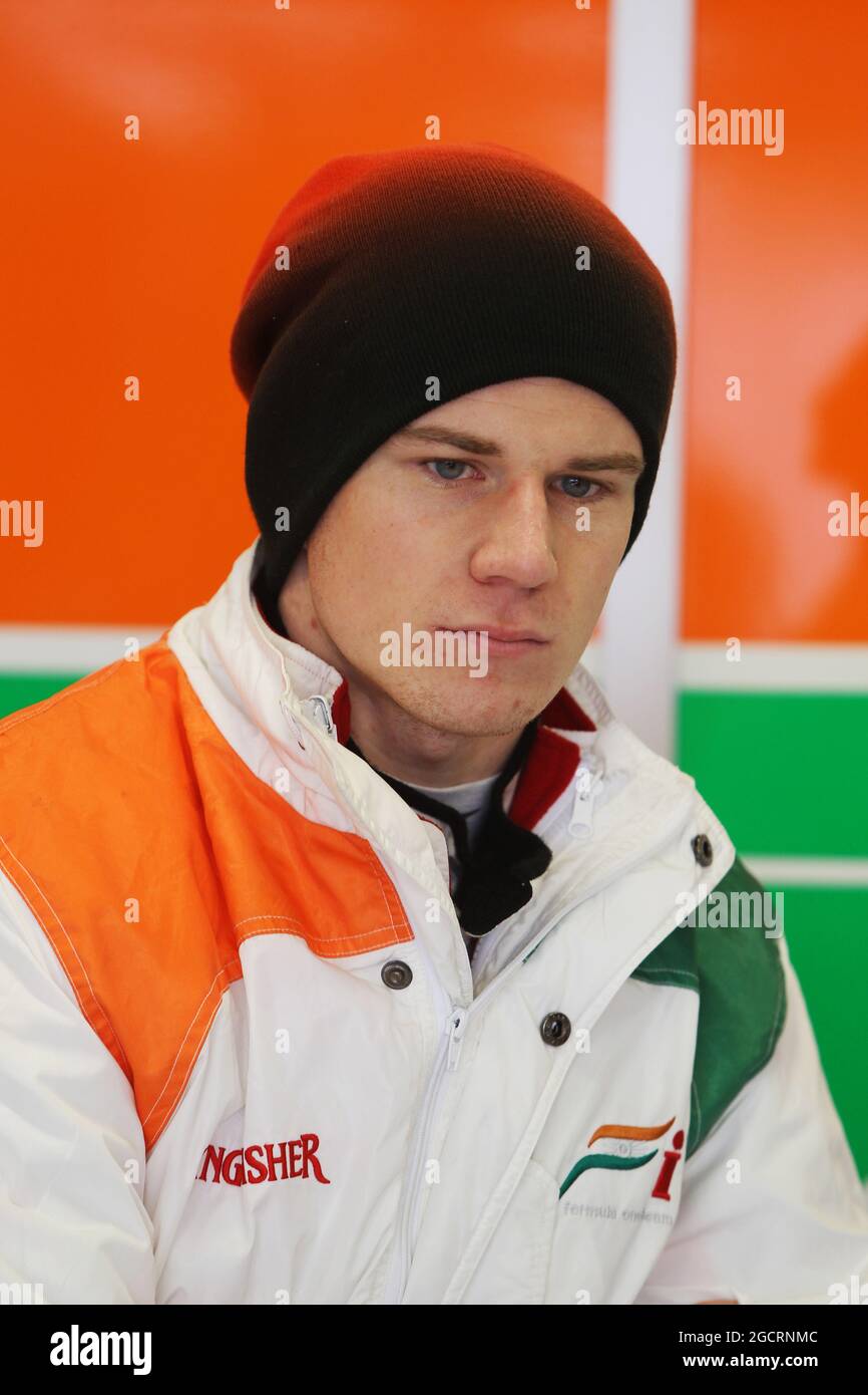 Nico Hulkenberg (GER) Sahara Force India F1. Formula uno Testing, Barcellona, Spagna. 2 marzo 2012. Foto Stock