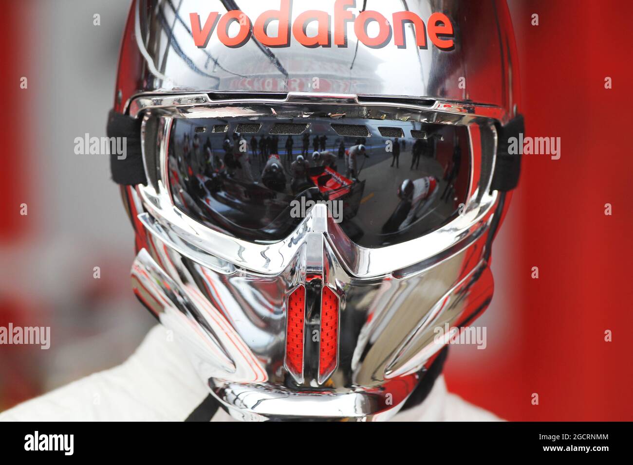 McLaren pitstop. Formula uno Testing, Barcellona, Spagna. 2 marzo 2012. Foto Stock