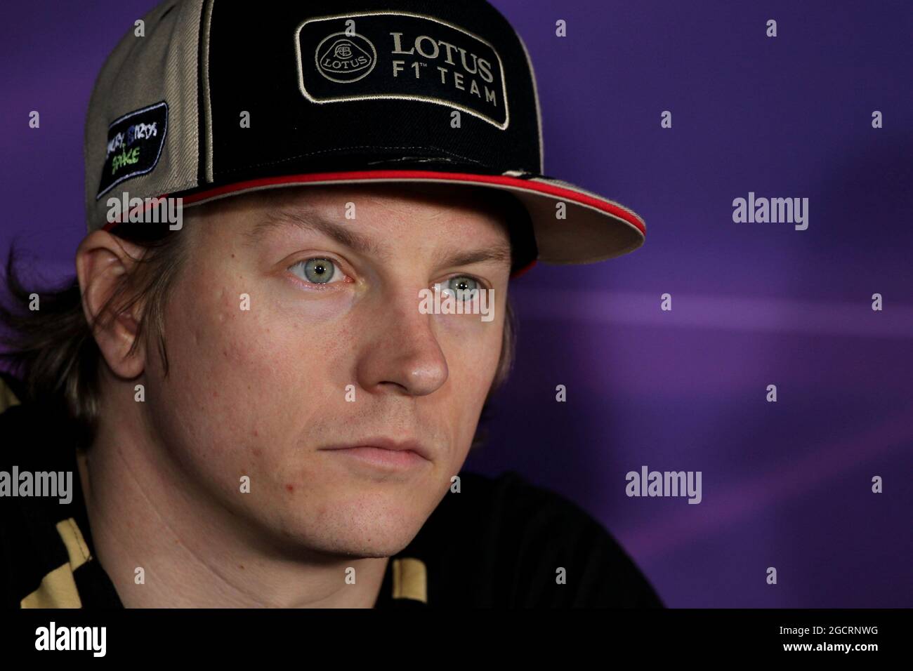 Kimi Raikkonen (fin) Lotus F1 Team alla conferenza stampa della FIA. Gran Premio d'Australia, giovedì 15 marzo 2012. Albert Park, Melbourne, Australia. Foto Stock