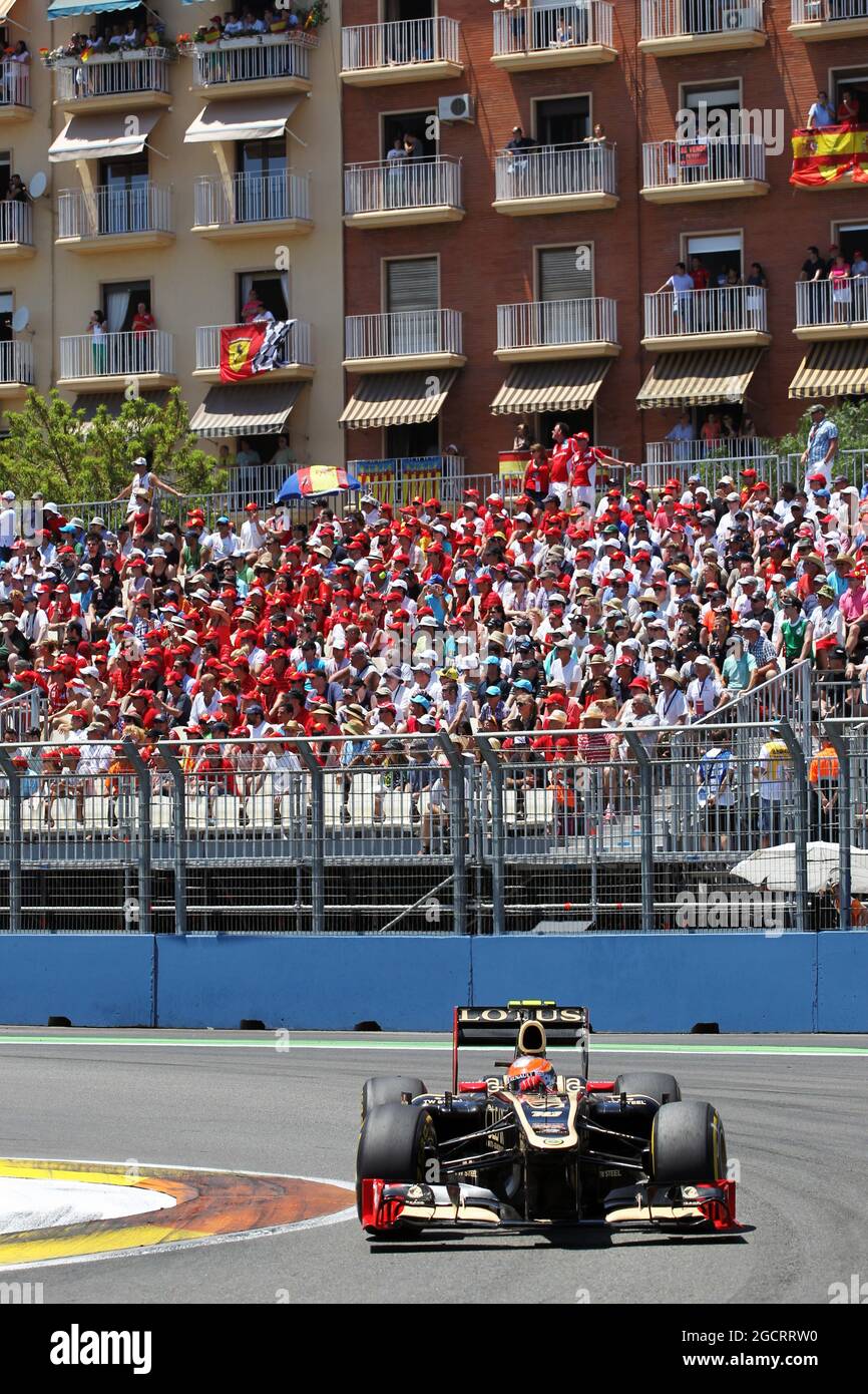 Romain Grosjean (fra) Lotus F1 E20. Gran Premio d'Europa, domenica 24 giugno 2012. Valencia, Spagna. Foto Stock
