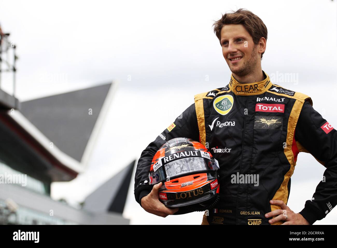 Romain Grosjean (fra) Lotus F1 Team. Gran Premio di Gran Bretagna, giovedì 5 luglio 2012. Silverstone, Inghilterra. Foto Stock