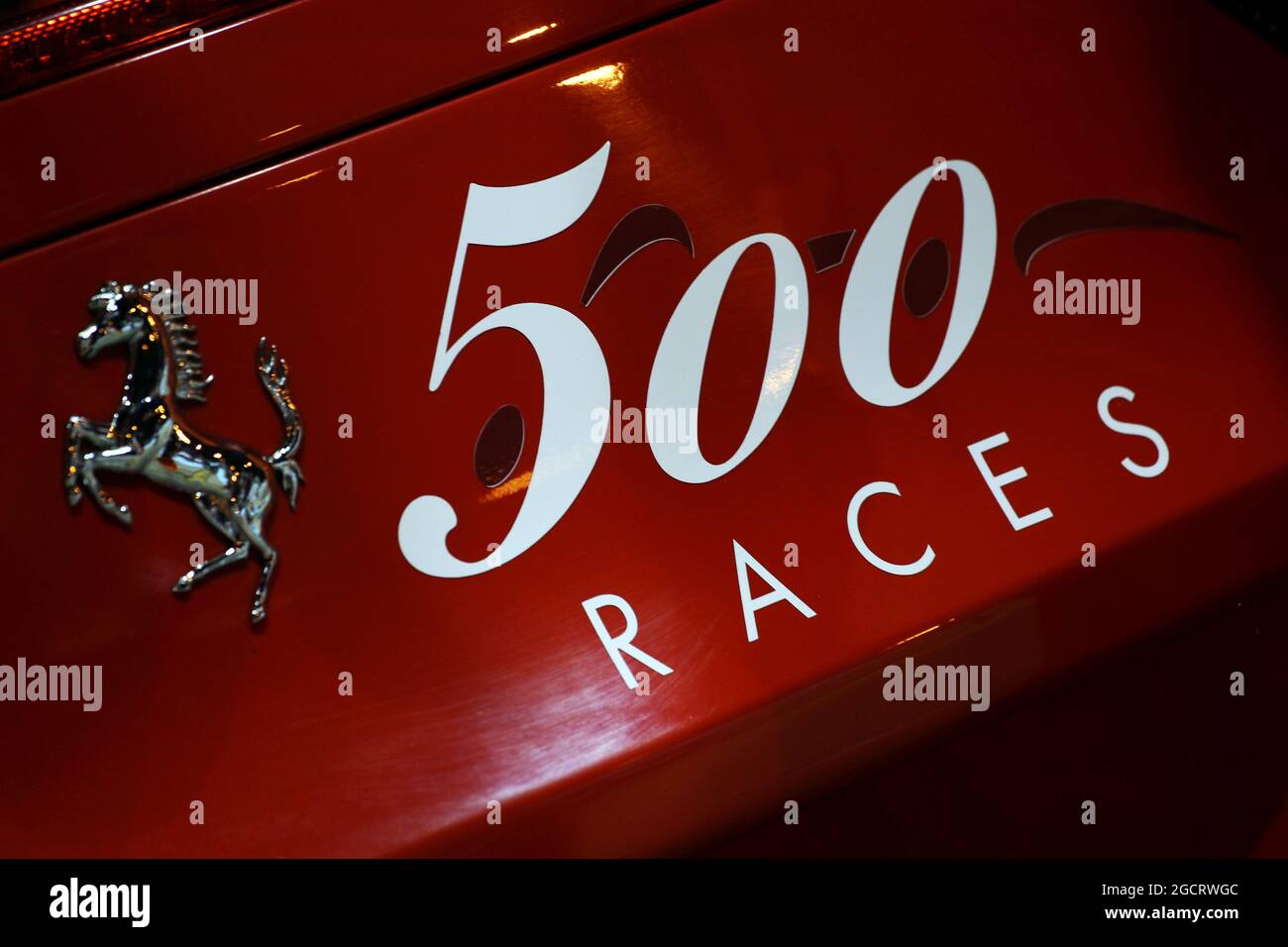 Ferrari festeggia 500 gare con Shell. Gran Premio di Singapore, giovedì 20 settembre 2012. Circuito Marina Bay Street, Singapore. Foto Stock