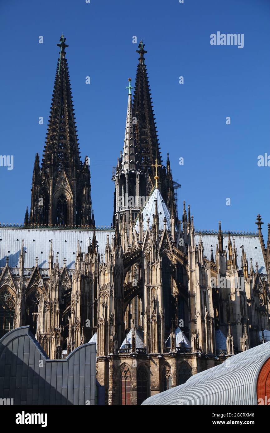 Punto di riferimento di Colonia, Germania. Patrimonio dell'umanità dell'UNESCO in Germania - Cattedrale di Koeln. Foto Stock