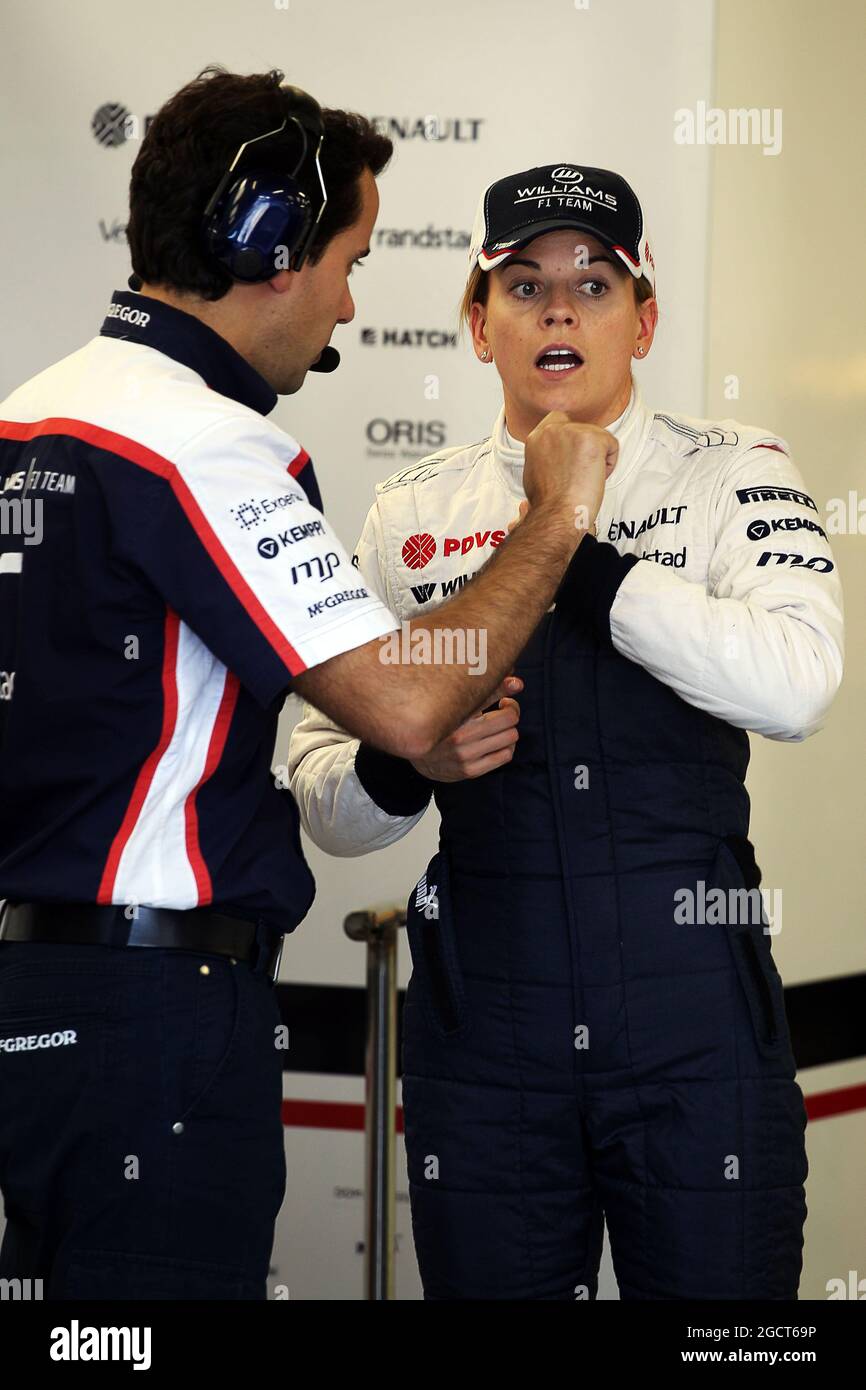 Driver di sviluppo Williams Susie Wolff (GBR). Formula uno Young Drivers Test, giorno 3, venerdì 19 luglio 2013. Silverstone, Inghilterra. Foto Stock