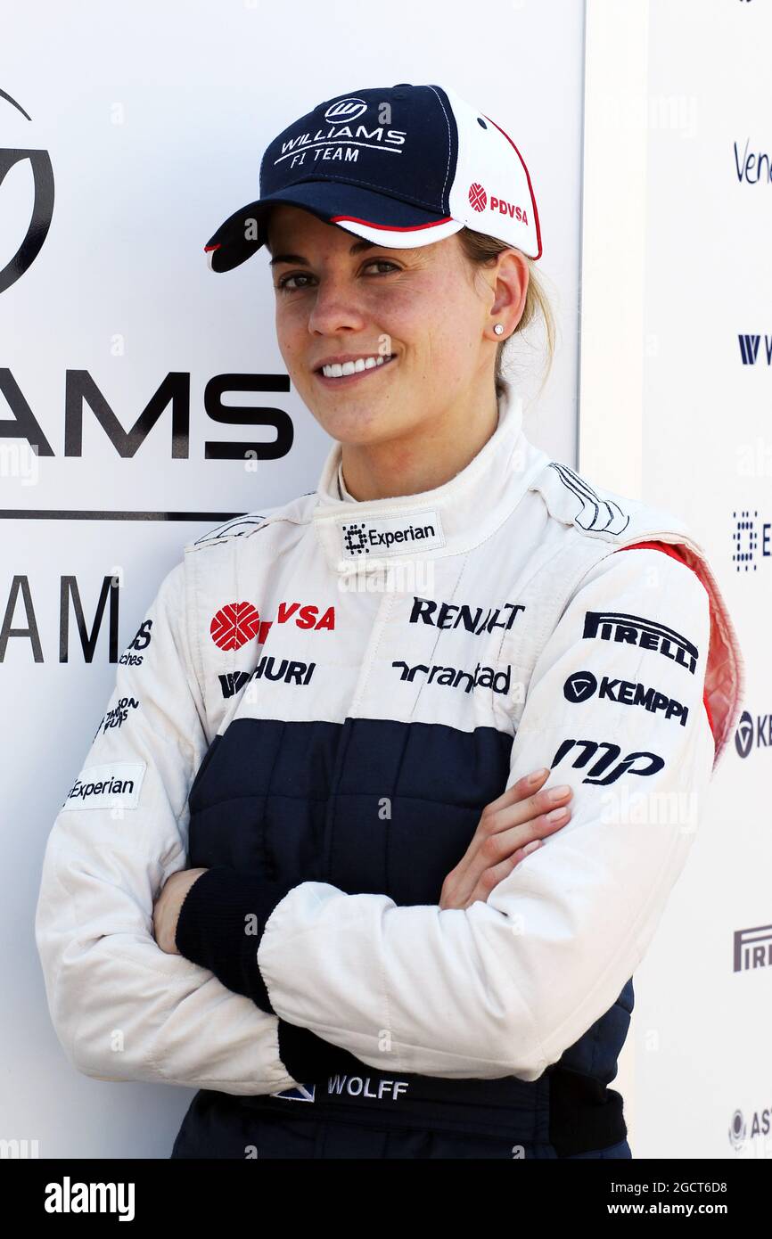 Driver di sviluppo Williams Susie Wolff (GBR). Formula uno Young Drivers Test, giorno 3, venerdì 19 luglio 2013. Silverstone, Inghilterra. Foto Stock