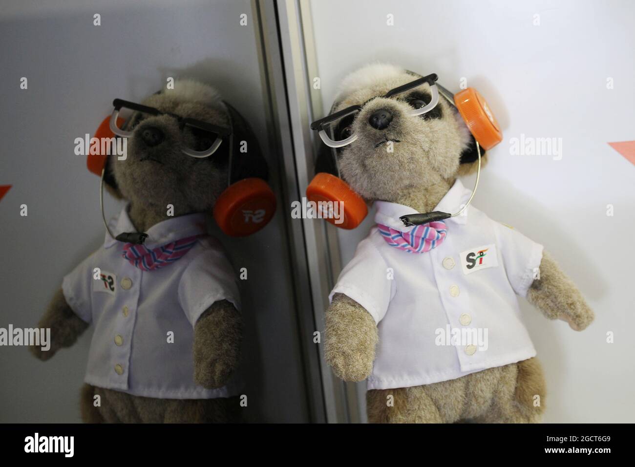 Una mascotte del Sahara Force India F1 Team nel box garage. Gran Premio di Ungheria, venerdì 26 luglio 2013. Budapest, Ungheria. Foto Stock