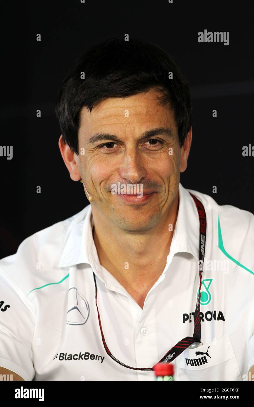 Toto Wolff (GER), azionista e Direttore Esecutivo di Mercedes AMG F1 alla Conferenza stampa della FIA. Gran Premio di Ungheria, venerdì 26 luglio 2013. Budapest, Ungheria. Foto Stock