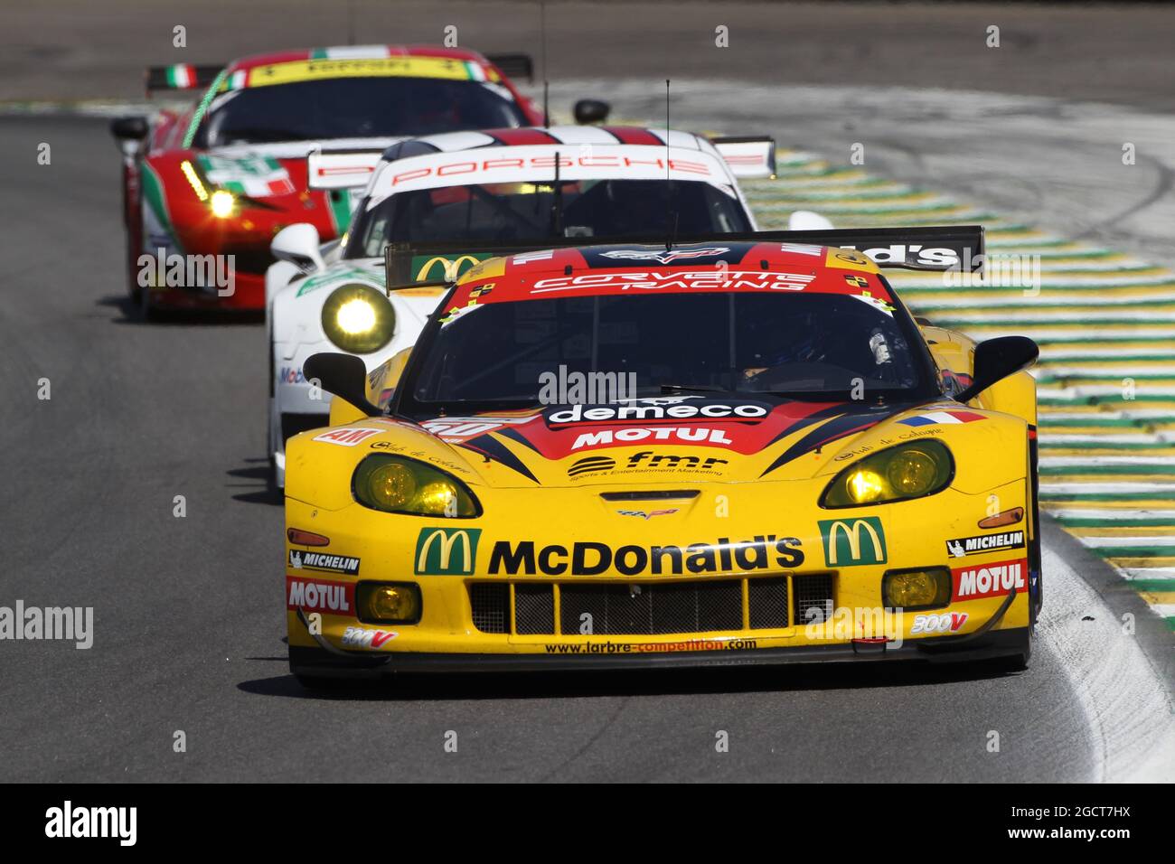 Patrick Bornhauser, Julien Canal, Fernando Rees, Chevrolet Corvette C6-ZR1. Campionato Mondiale FIA Endurance, turno 4, domenica 1 settembre 2013. San Paolo, Brasile. Foto Stock