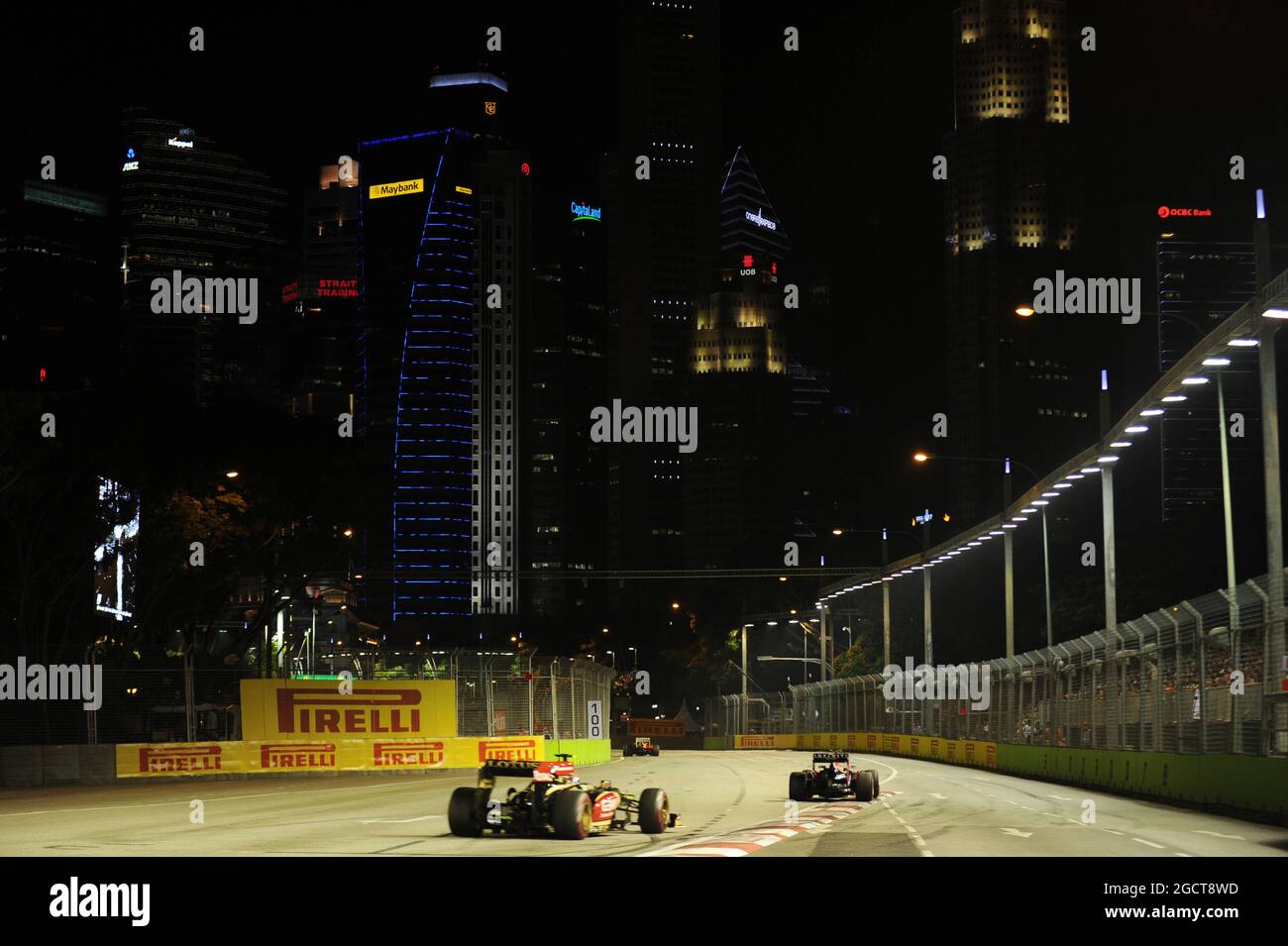 Romain Grosjean (fra) Lotus F1 E21. Gran Premio di Singapore, domenica 22 settembre 2013. Circuito Marina Bay Street, Singapore. Foto Stock